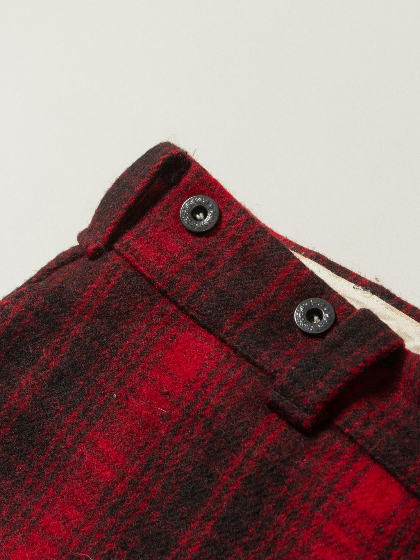 Vtg 1960s Woolrich Buffalo Plaid Wool Trousers - Made in USA (36x33)
