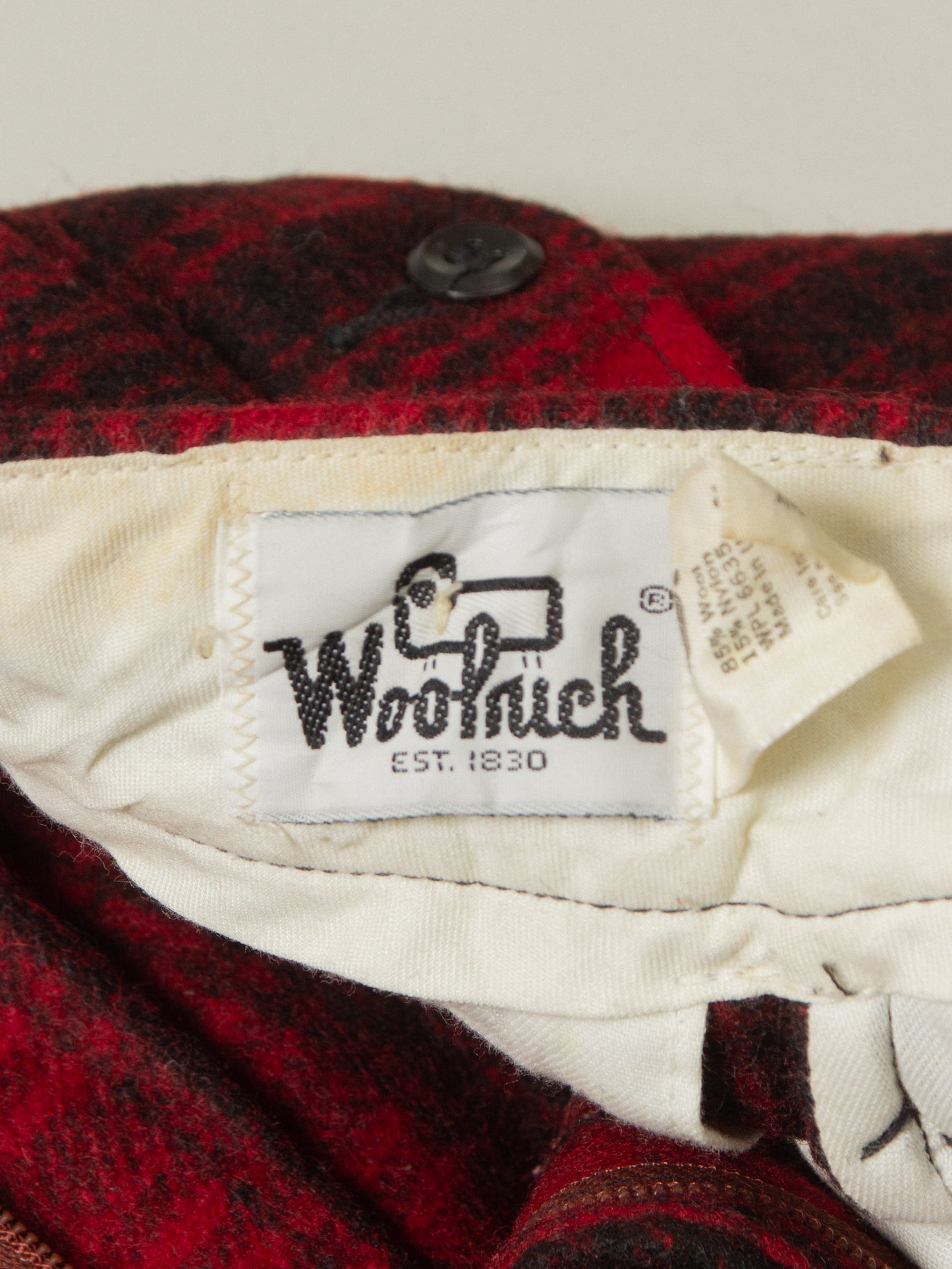 Vtg 1960s Woolrich Buffalo Plaid Wool Trousers - Made in USA (36x33)