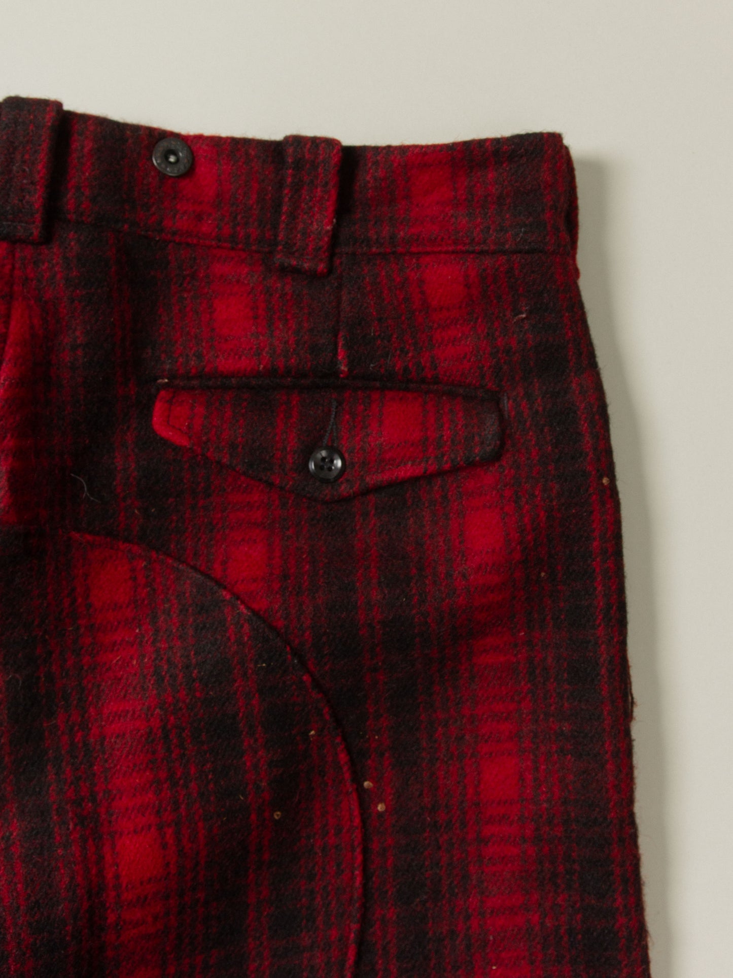 Vtg 1960s Woolrich Buffalo Plaid Wool Trousers - Made in USA (36x33)