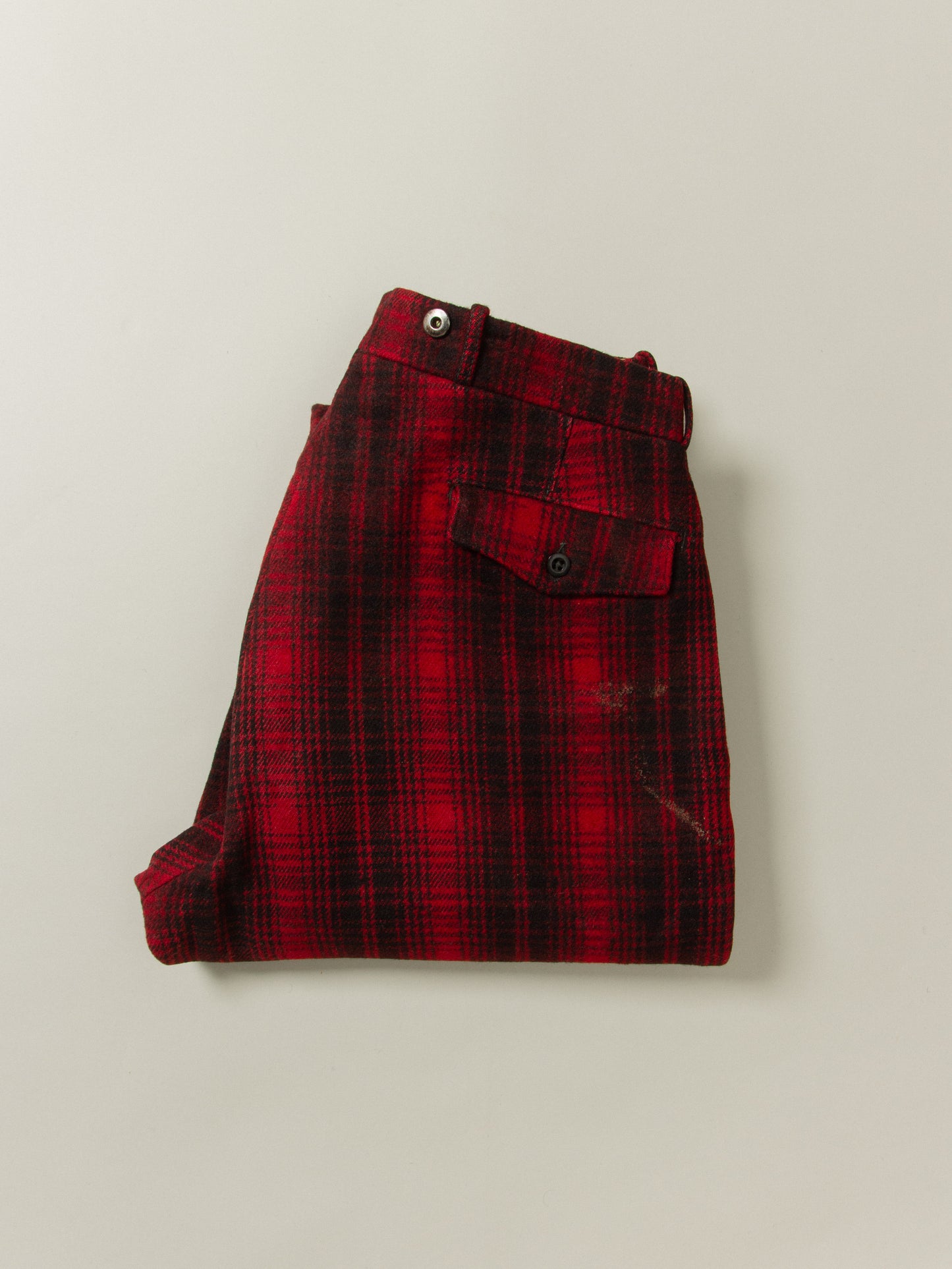 Vtg 1950s Woolrich Buffalo Plaid Wool Trousers - Made in USA (36x32)
