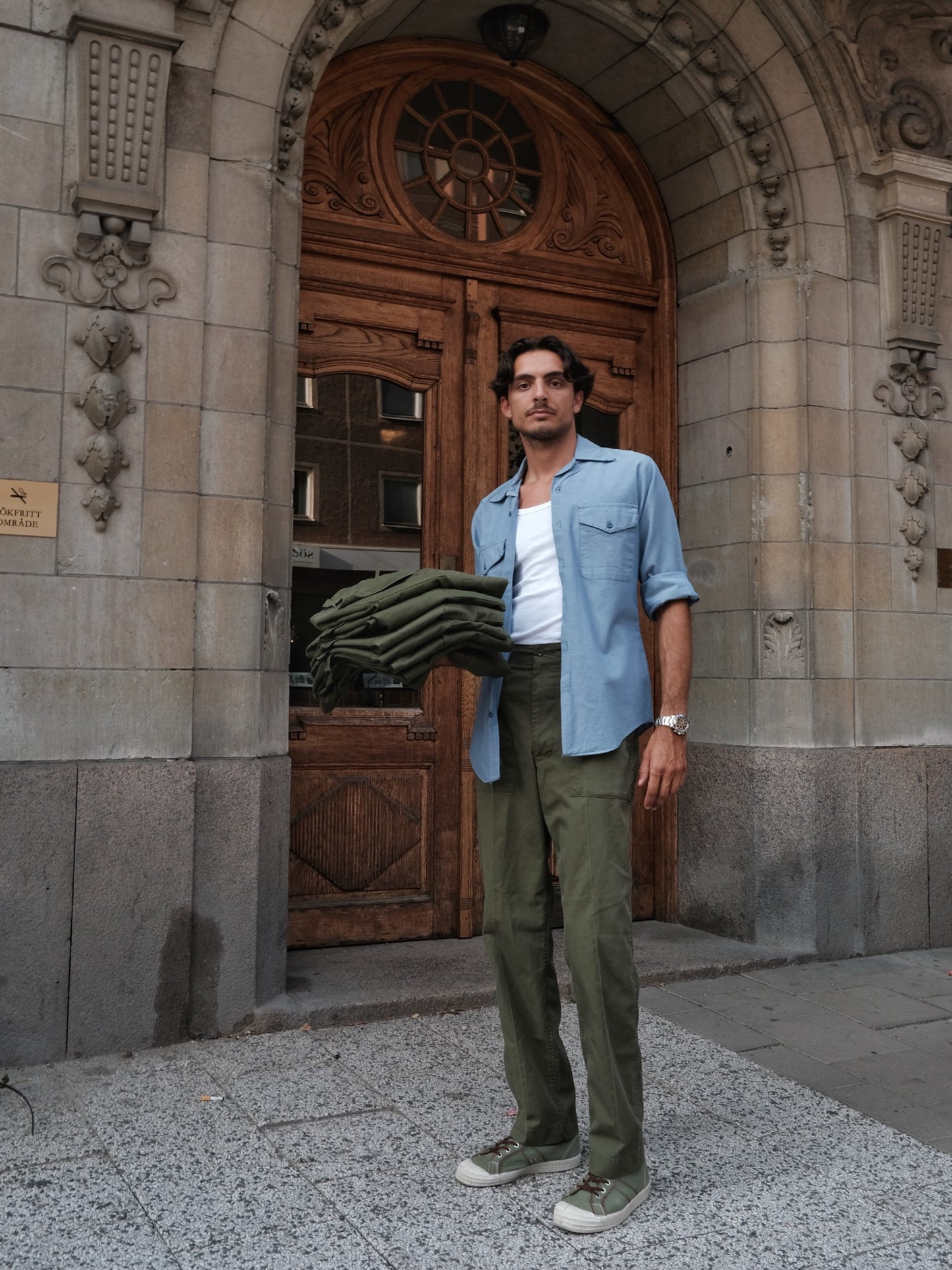 Vtg British Army OG Lightweight Cargo Fatigue Pants