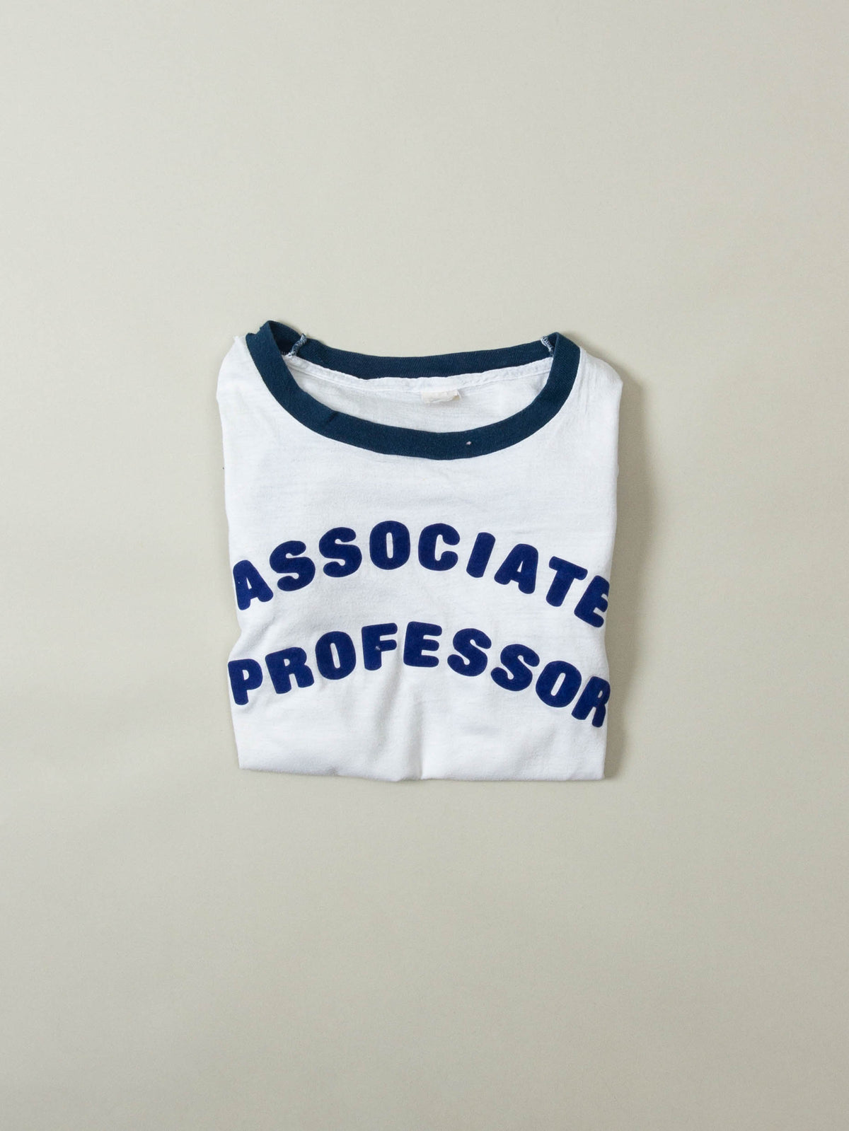 Vtg 1970s 'Associate Professor' Single Stitch Ringer Tee - Made in USA (M)