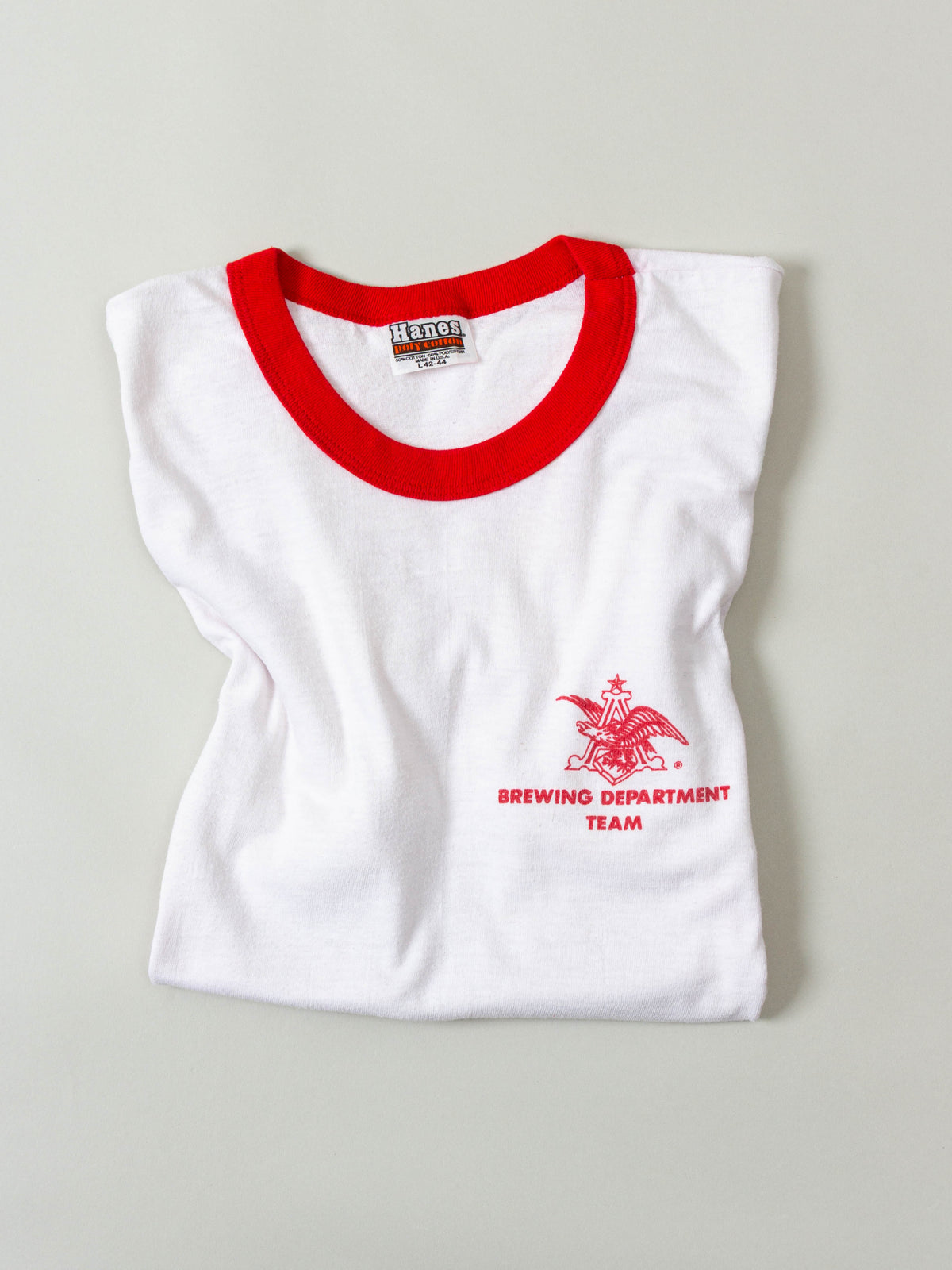 Vtg 1980s 'Brewing Department' Ringer Tee – Made in USA (L)