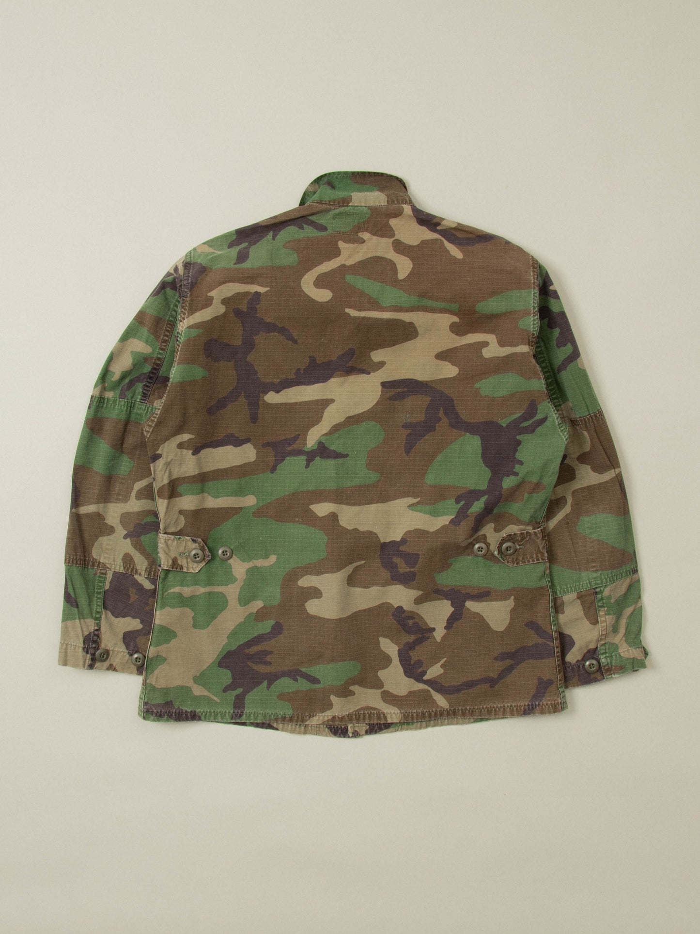 Vtg 1980s US Army Ripstop Woodland Camo Jacket (S-Short)