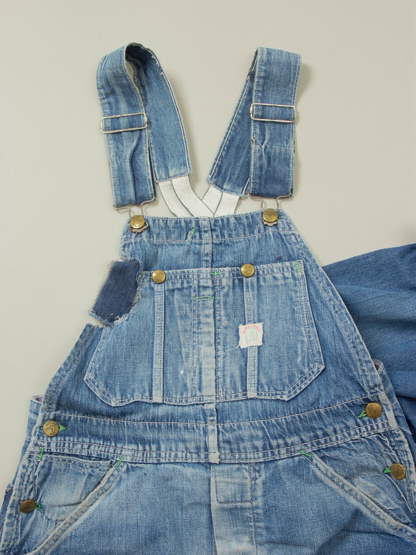 Vtg 1950s Duck Head Denim Overalls (S)