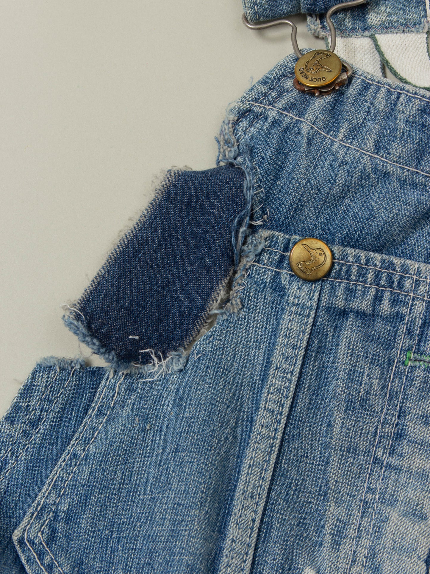 Vtg 1950s Duck Head Denim Overalls (S)