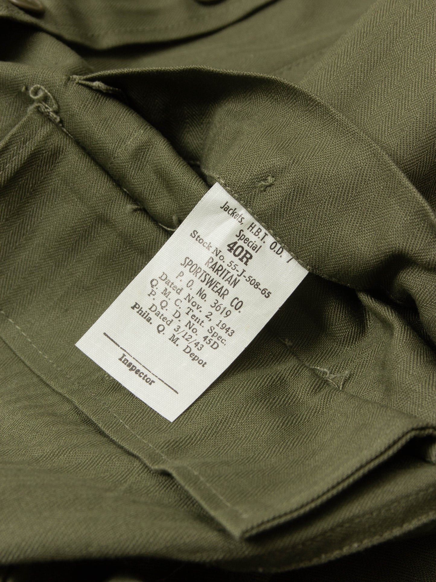 Vtg Deadstock 1940s US Army P-43 HBT Jacket (L)