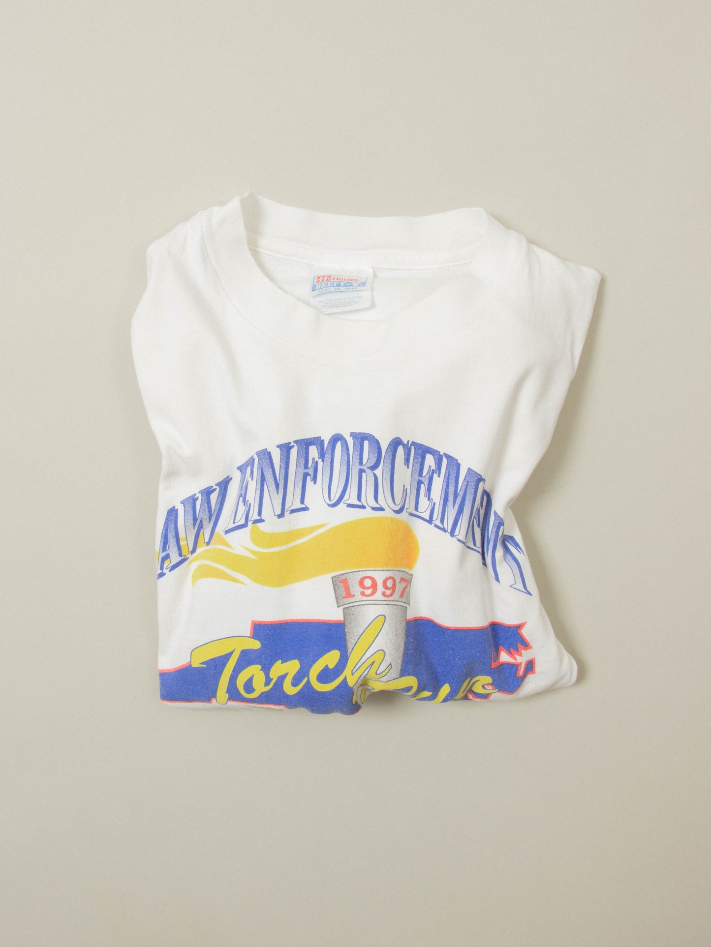 Vtg 1990s Law Enforcement 'Torch Run' Beefy Tee (XXL)