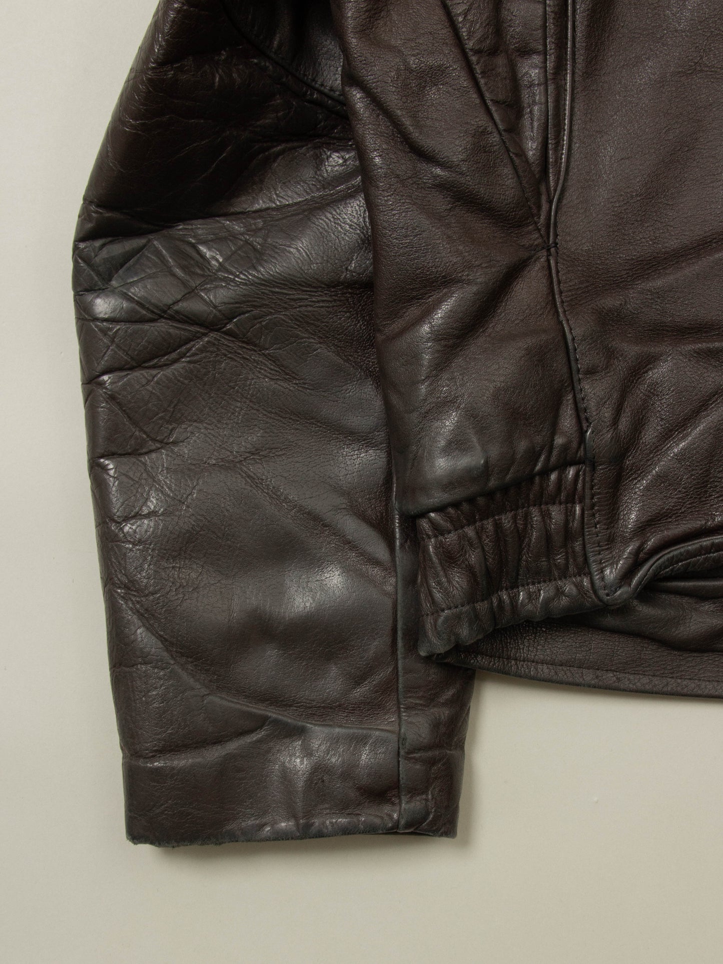 Vtg 1970s Bridgeview Illinois Police Leather Jacket - Made in USA (M)