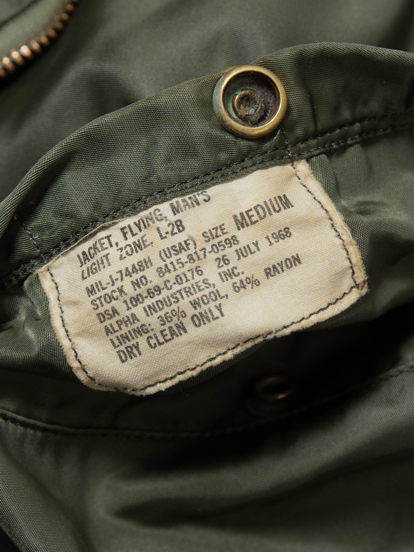 Vtg 1969 US Army L-2B Flight Jacket (S)