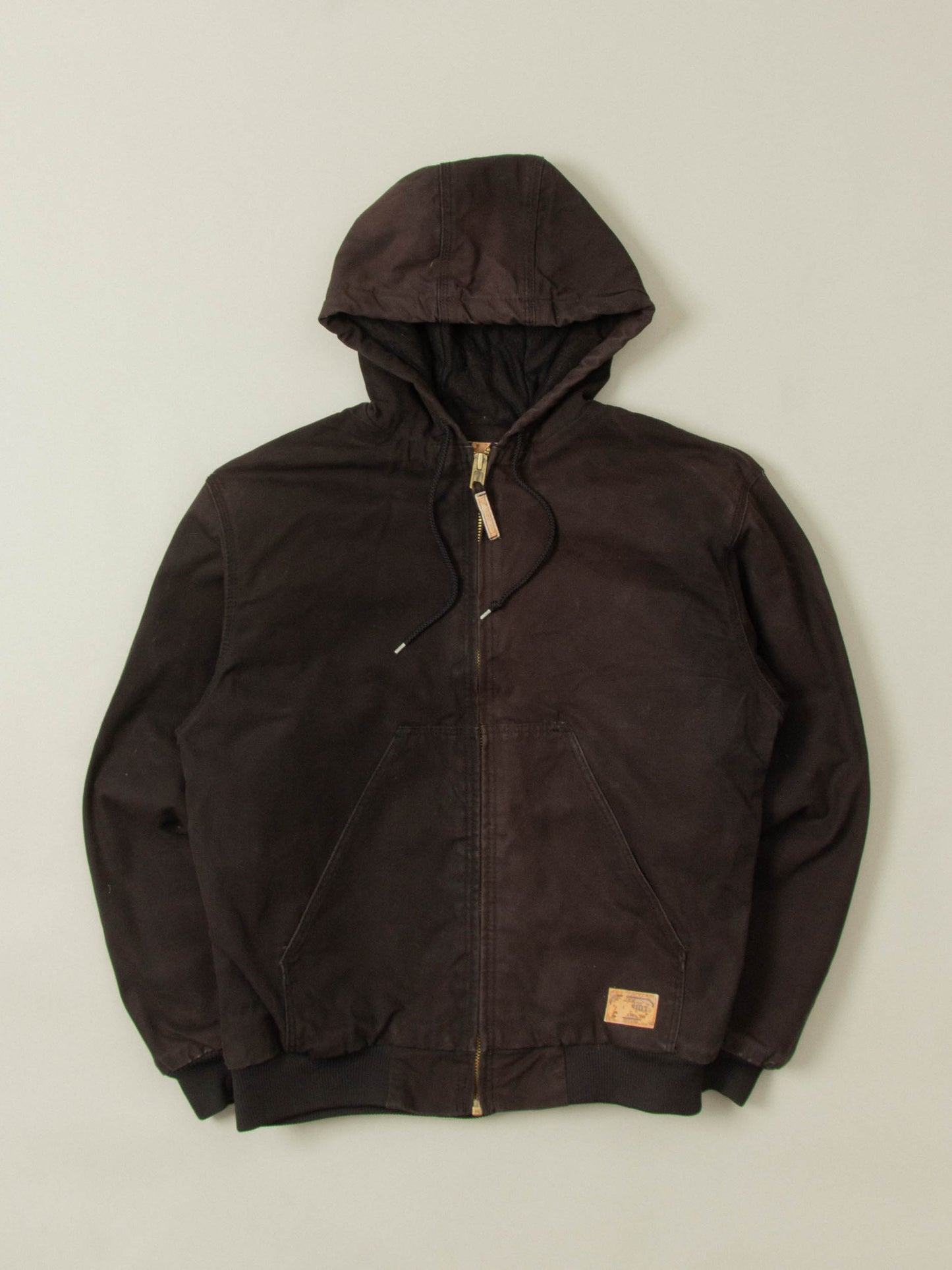 Vtg Faded Two-Tone Hooded Canvas Jacket (L)
