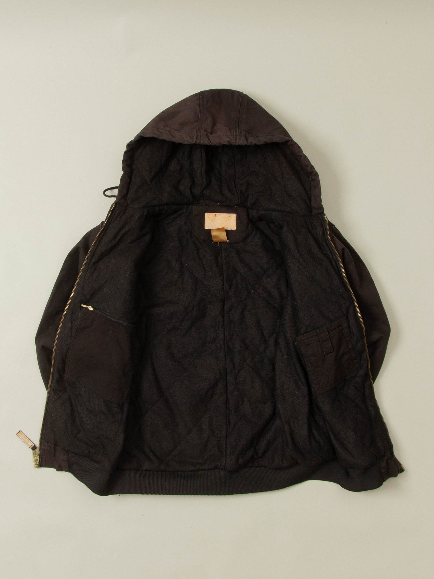 Vtg Faded Two-Tone Hooded Canvas Jacket (L)