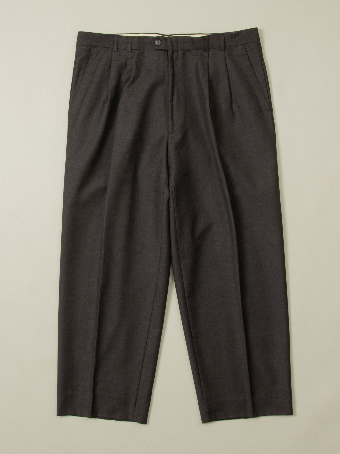 Vtg Pleated Wool Dress Trousers – Made in Italy (38x28)