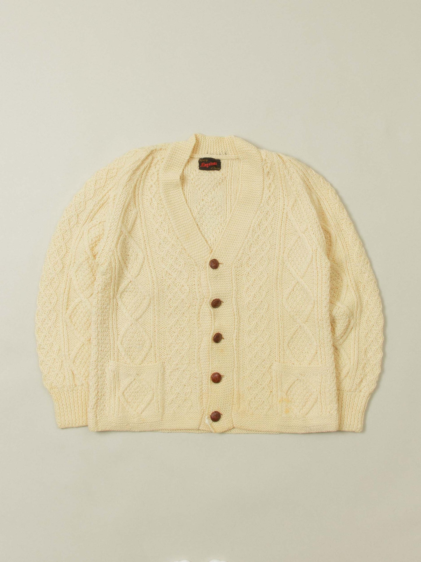 Vtg 1970s Cable Knit Wool Sweater – Made in Ireland (M/L)