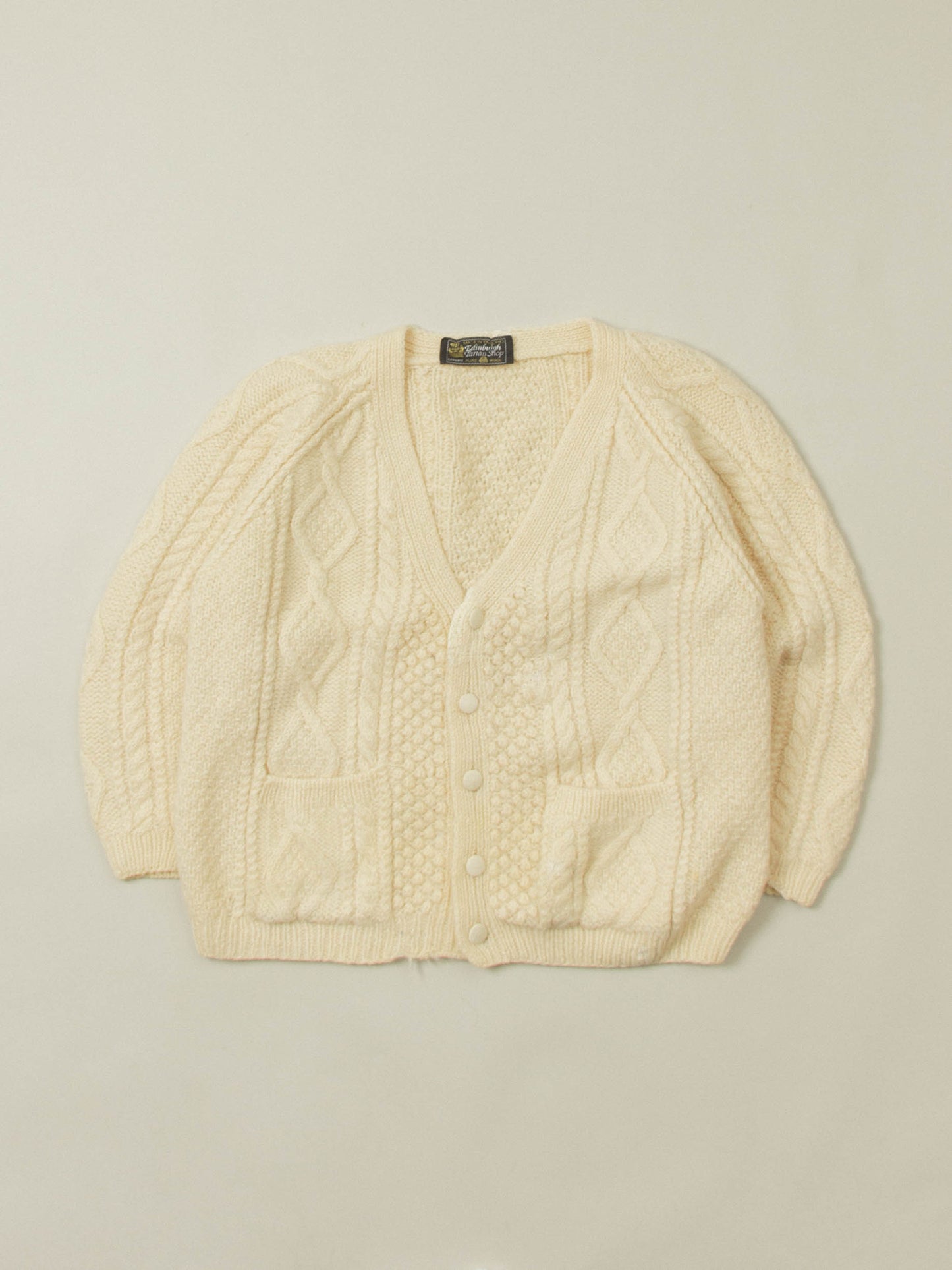 Vtg 1970s Knit Wool Cardigan – Made in England (M)