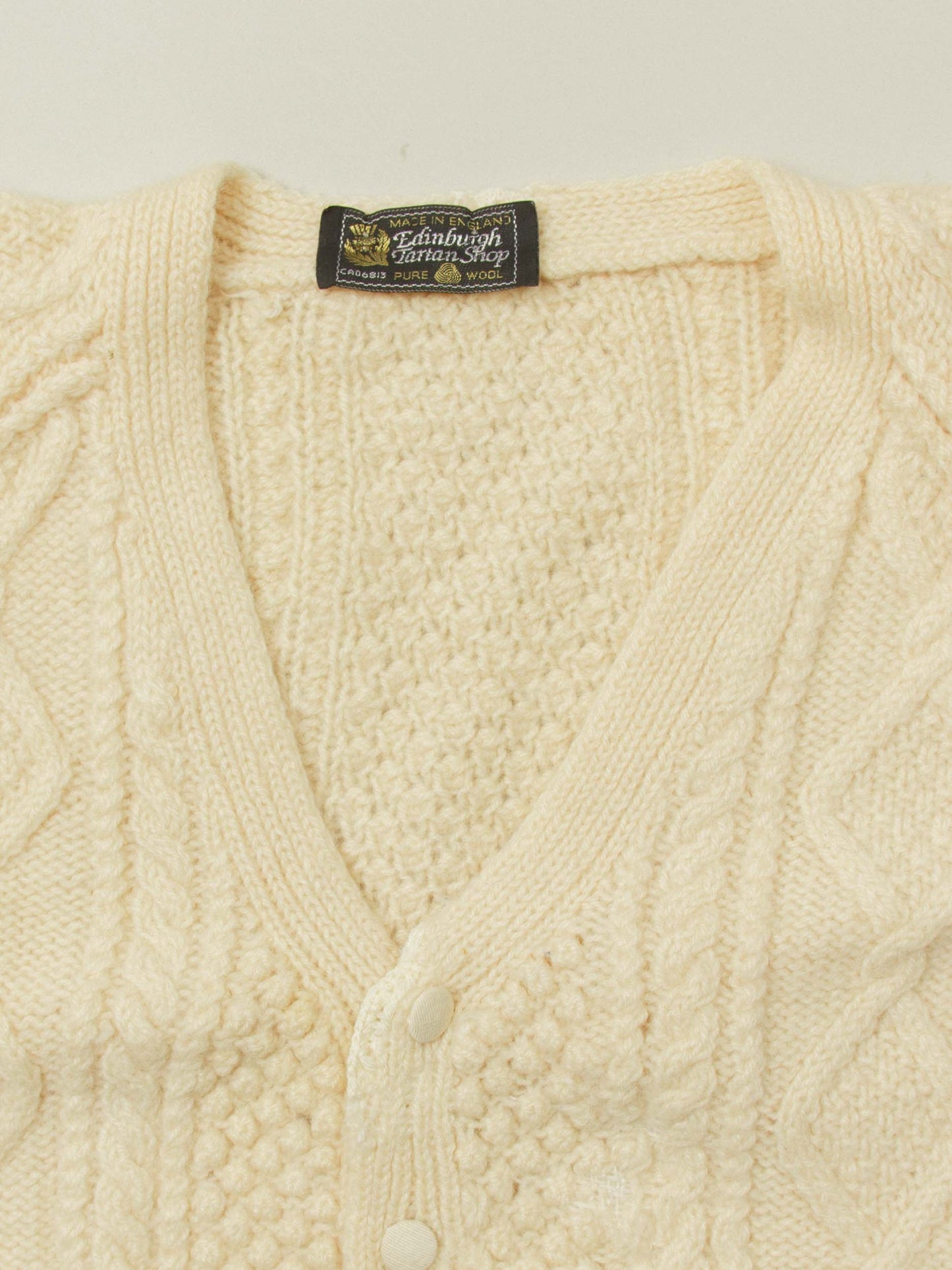 Vtg 1970s Knit Wool Cardigan – Made in England (M)