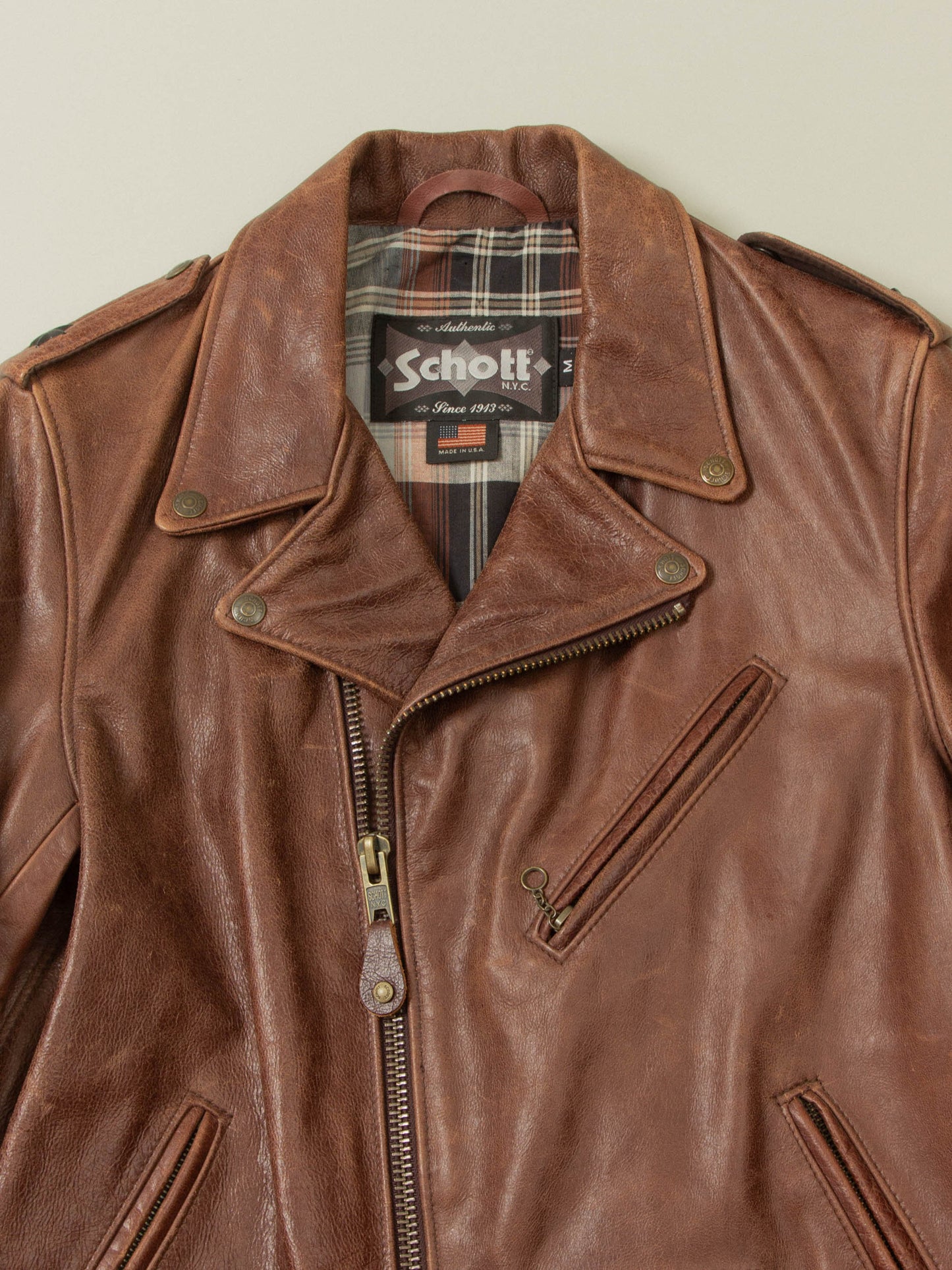 NOS Schott Perfecto Leather Jacket - Made in USA (M)