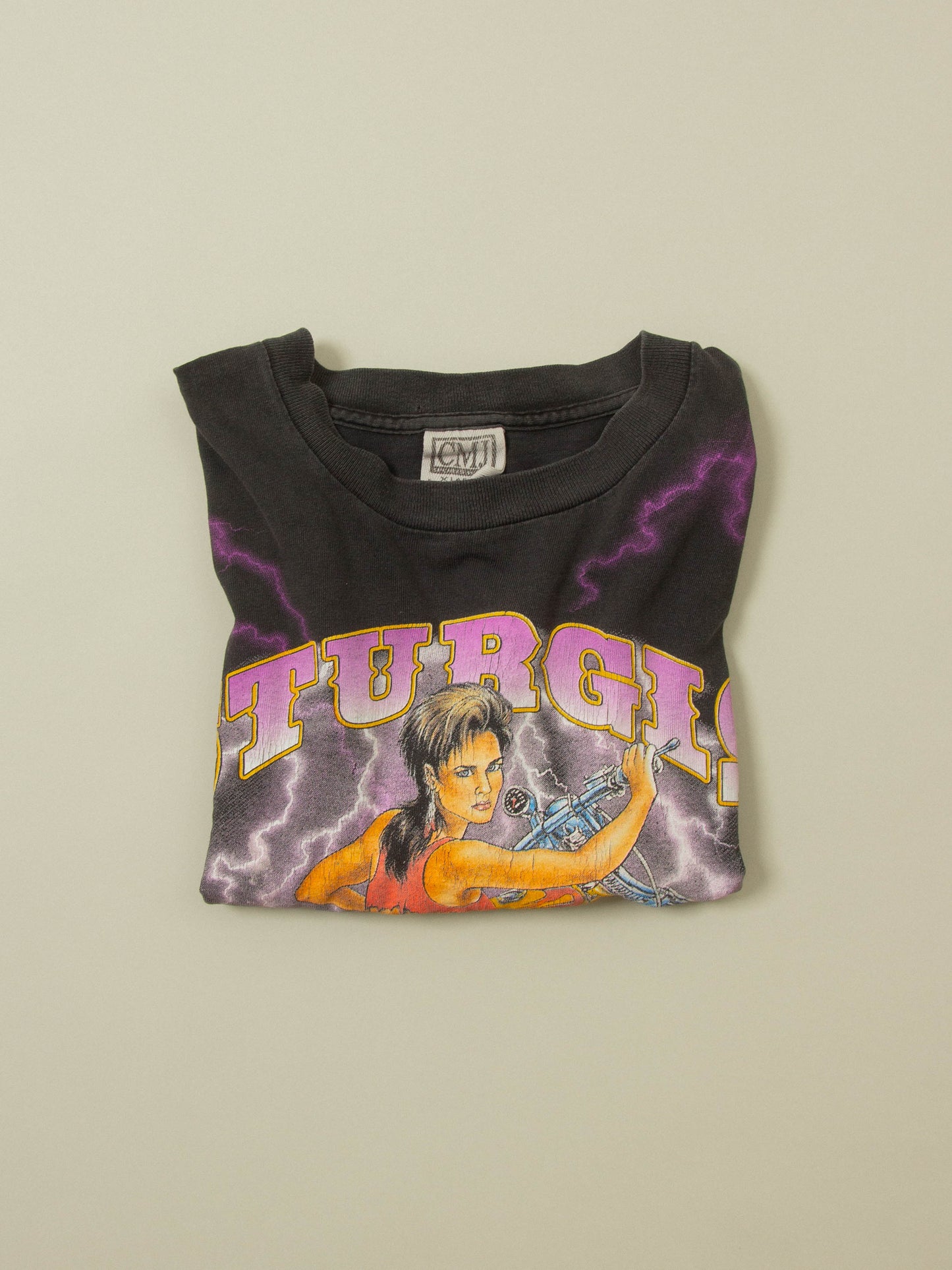 Vtg 1990s 'Strugis Black Hills Rally' Single Stitch Tee - Made in USA (XL)