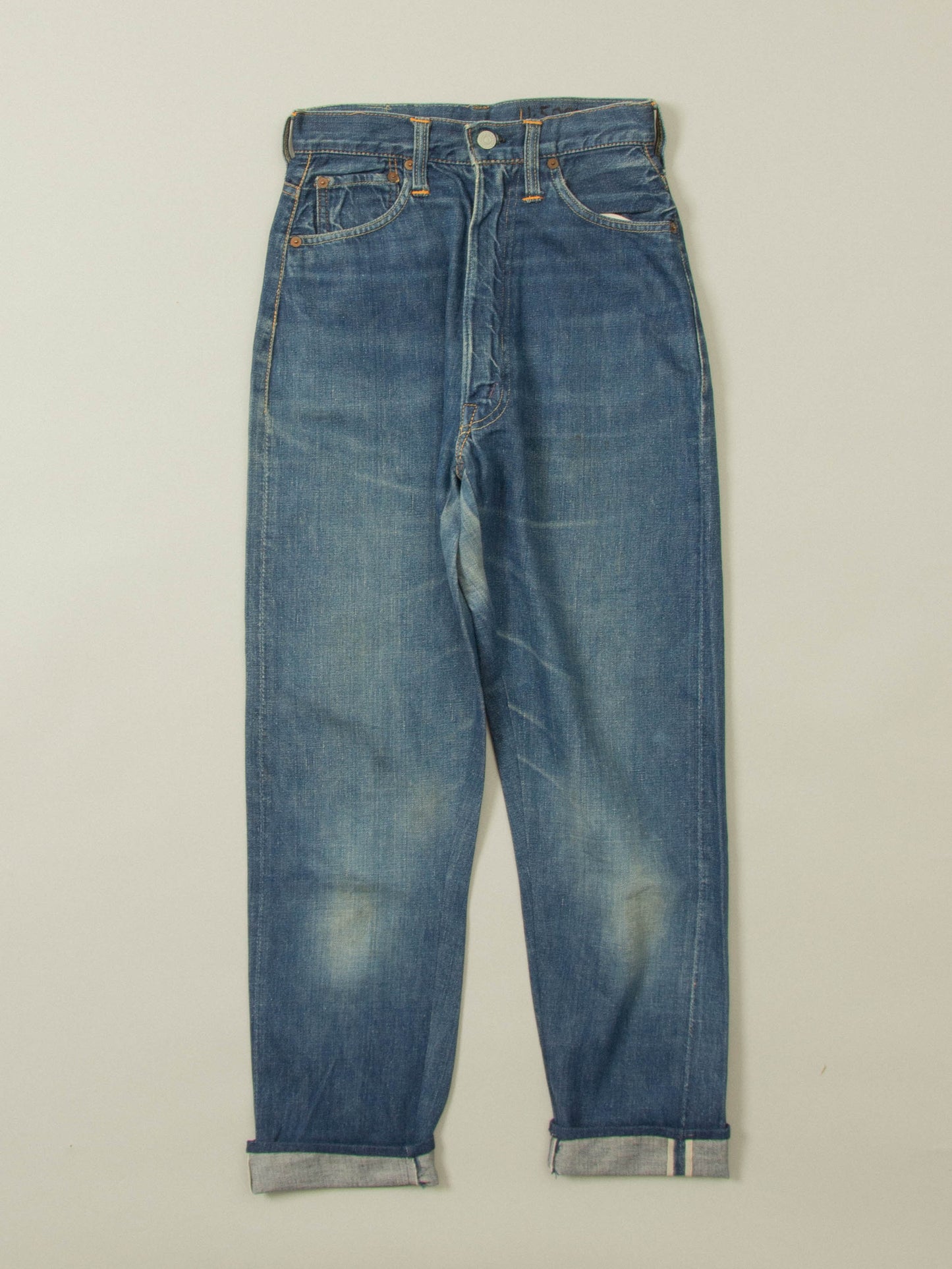 Vtg 1950s 'Lady' Levi's 701 Selvedge Big E Jeans (26x28)