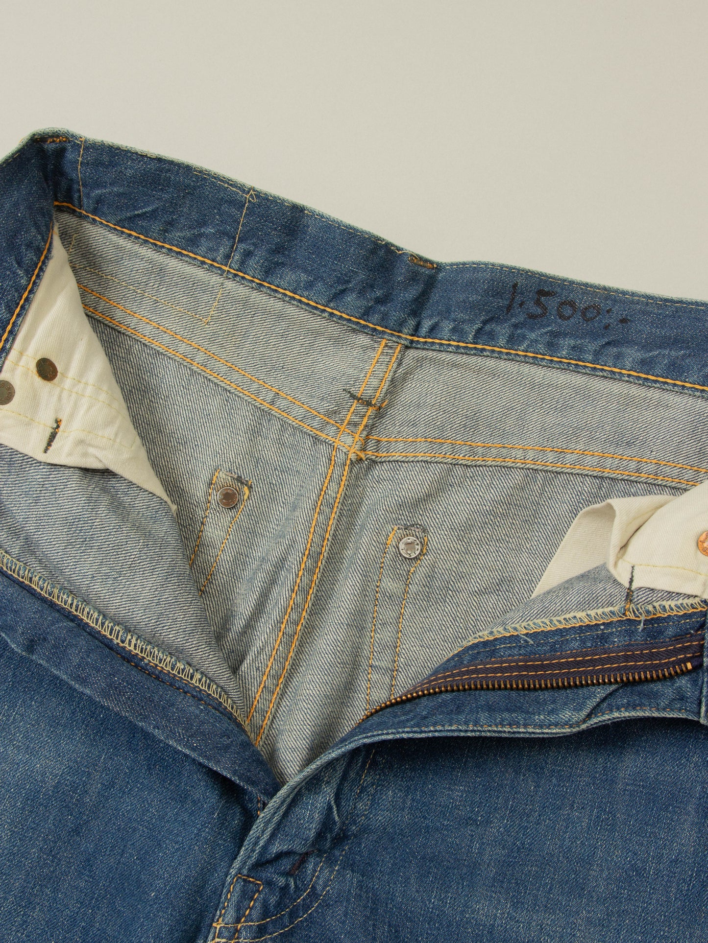 Vtg 1950s 'Lady' Levi's 701 Selvedge Big E Jeans (26x28)