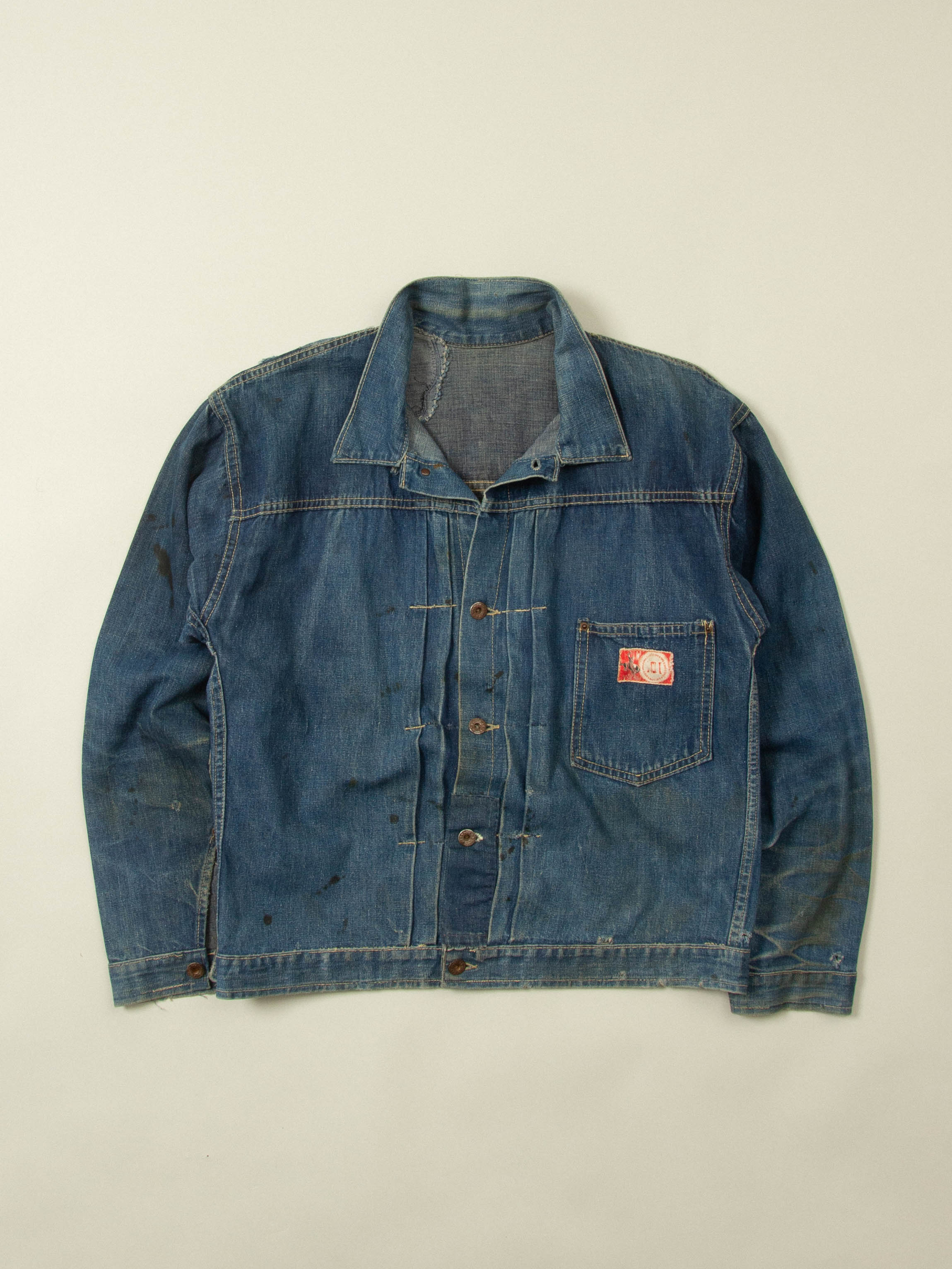 Vtg 1940s Montgomery Ward 101 Type 1 Denim Jacket - Made in