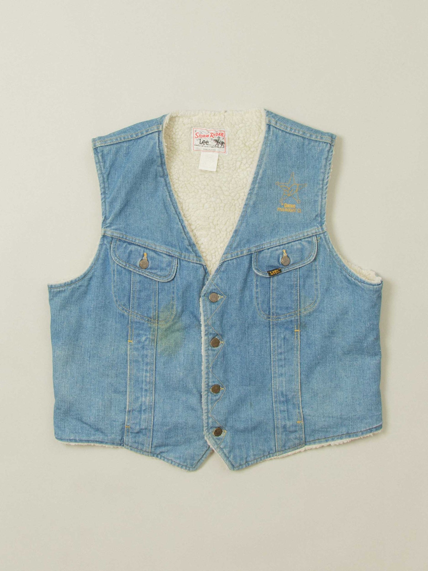 Vtg 1970s Lee Storm Rider Cat-Eye Vest – Made in USA (L)