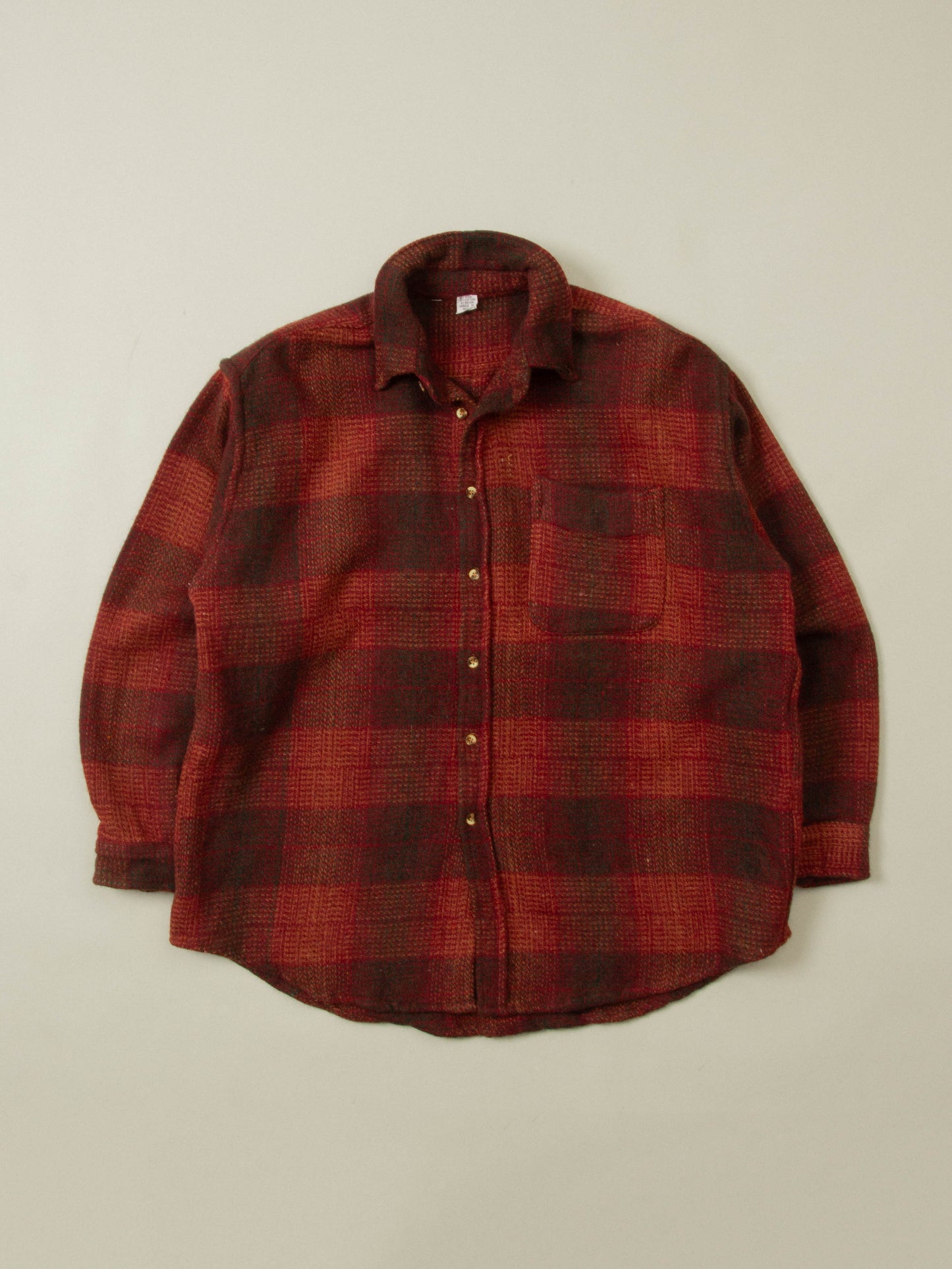 Vtg Checkered Wool Shirt (M)