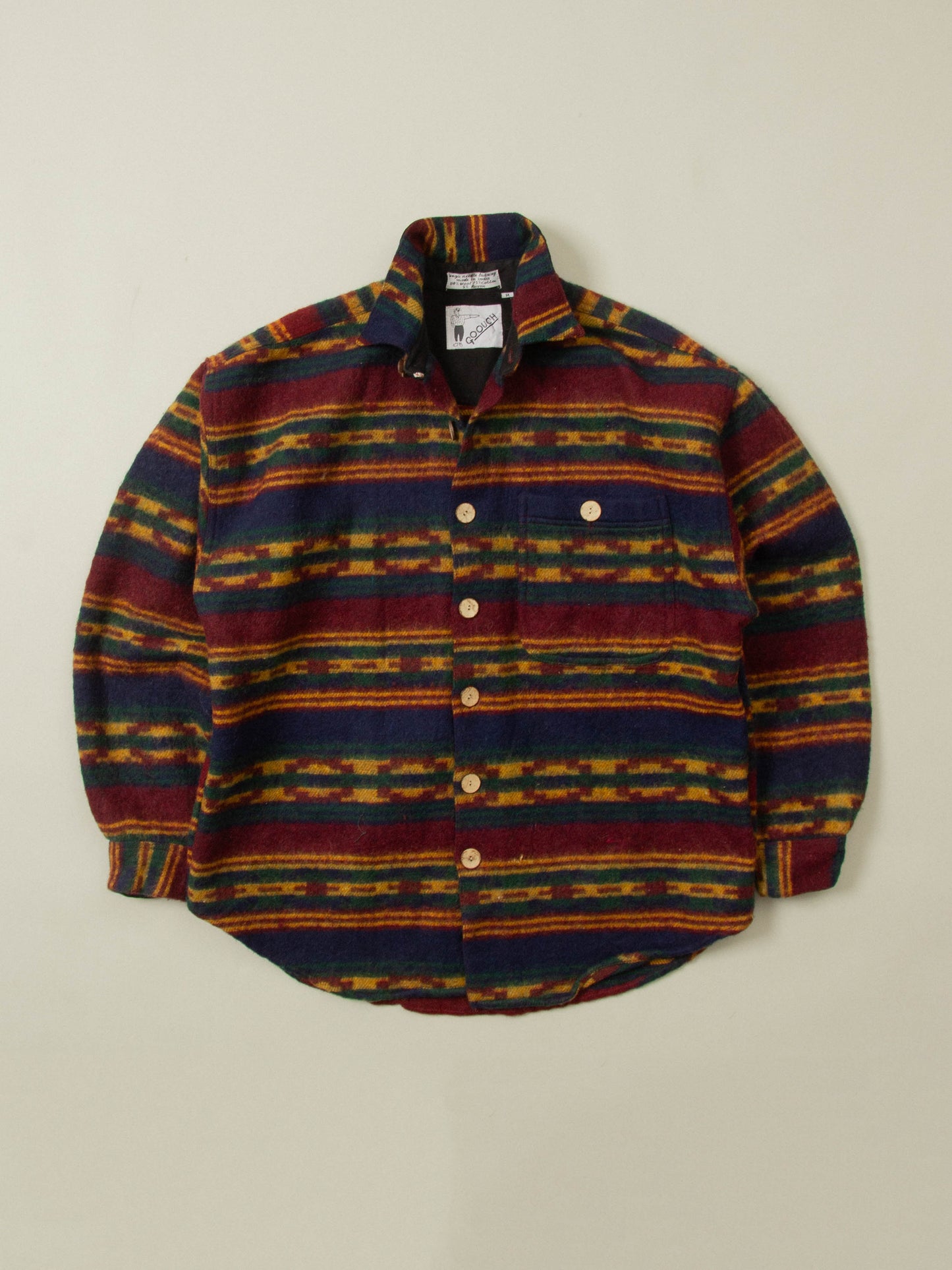 Vtg 1980s Goouch Wool Shirt (M)