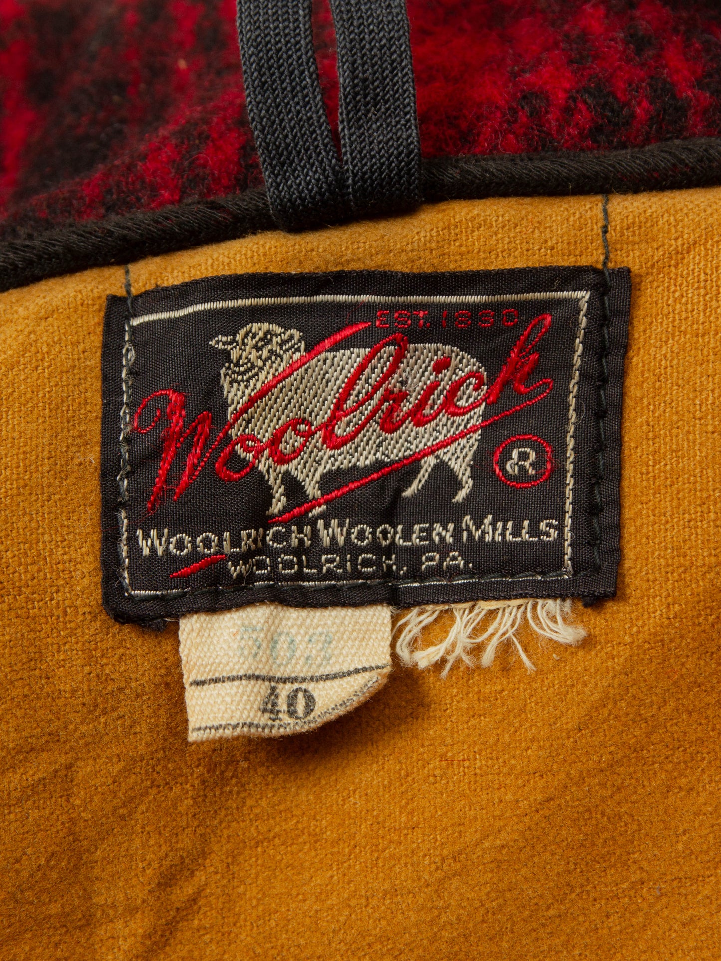 Vtg 1950s Woolrich Buffalo Plaid Hunting Jacket (M)