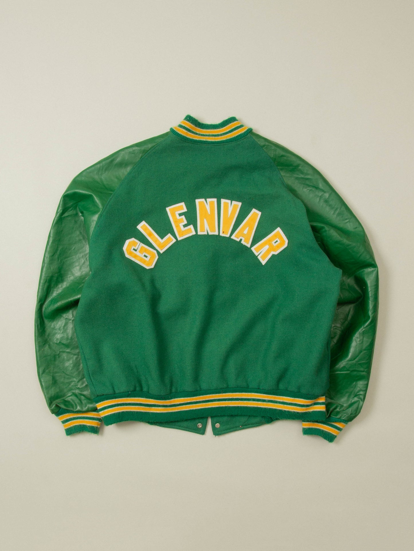 Vtg Green Wool Varsity Jacket - Made in USA (XXL)