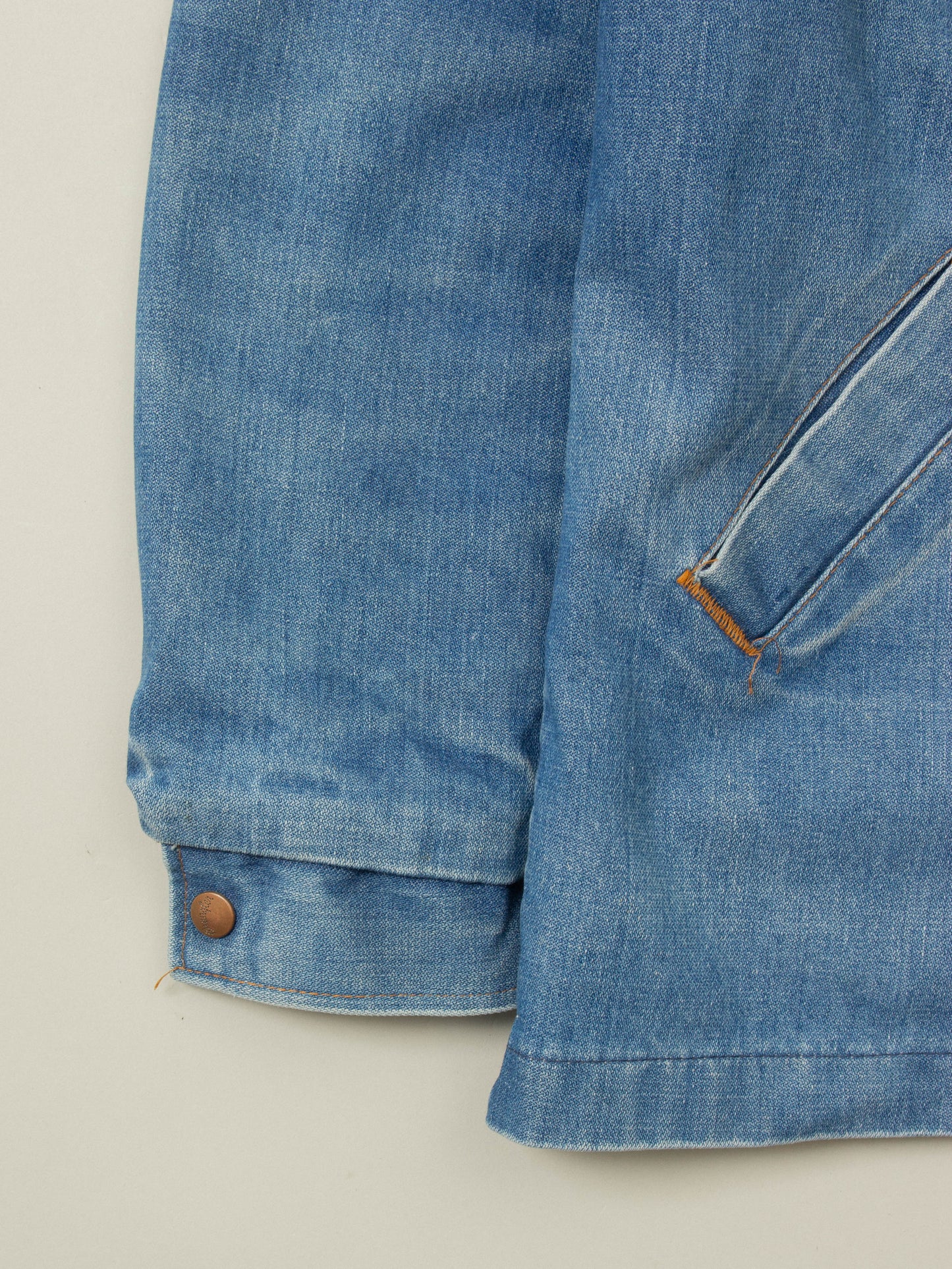 Vtg 1970s Wrangler Denim Sherpa Coat - Made in USA (S)