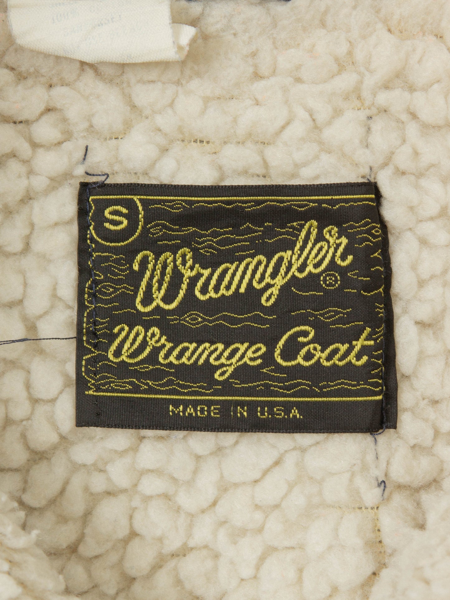 Vtg 1970s Wrangler Denim Sherpa Coat - Made in USA (S)