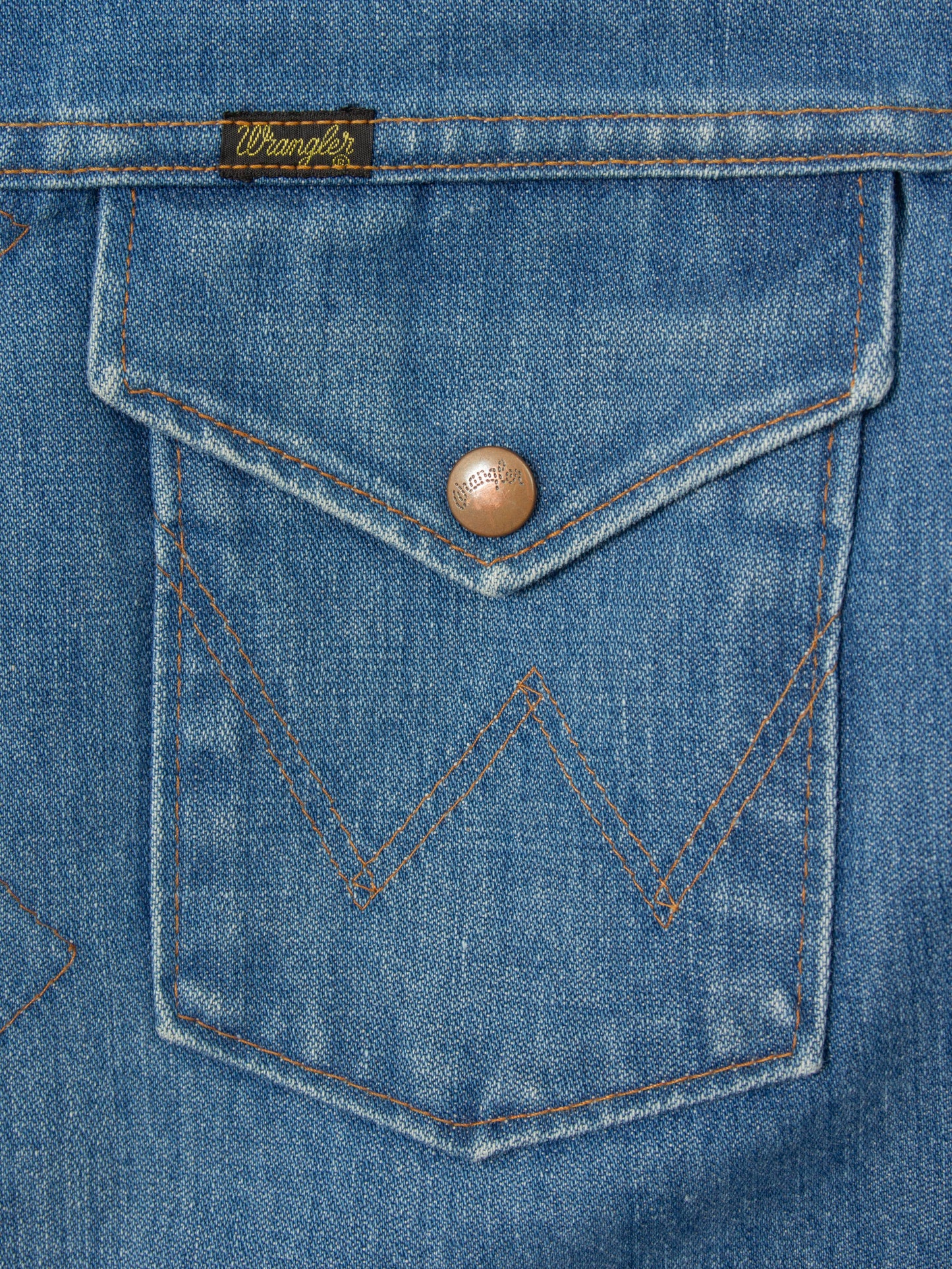 Vtg 1970s Wrangler Denim Sherpa Coat - Made in USA (S)
