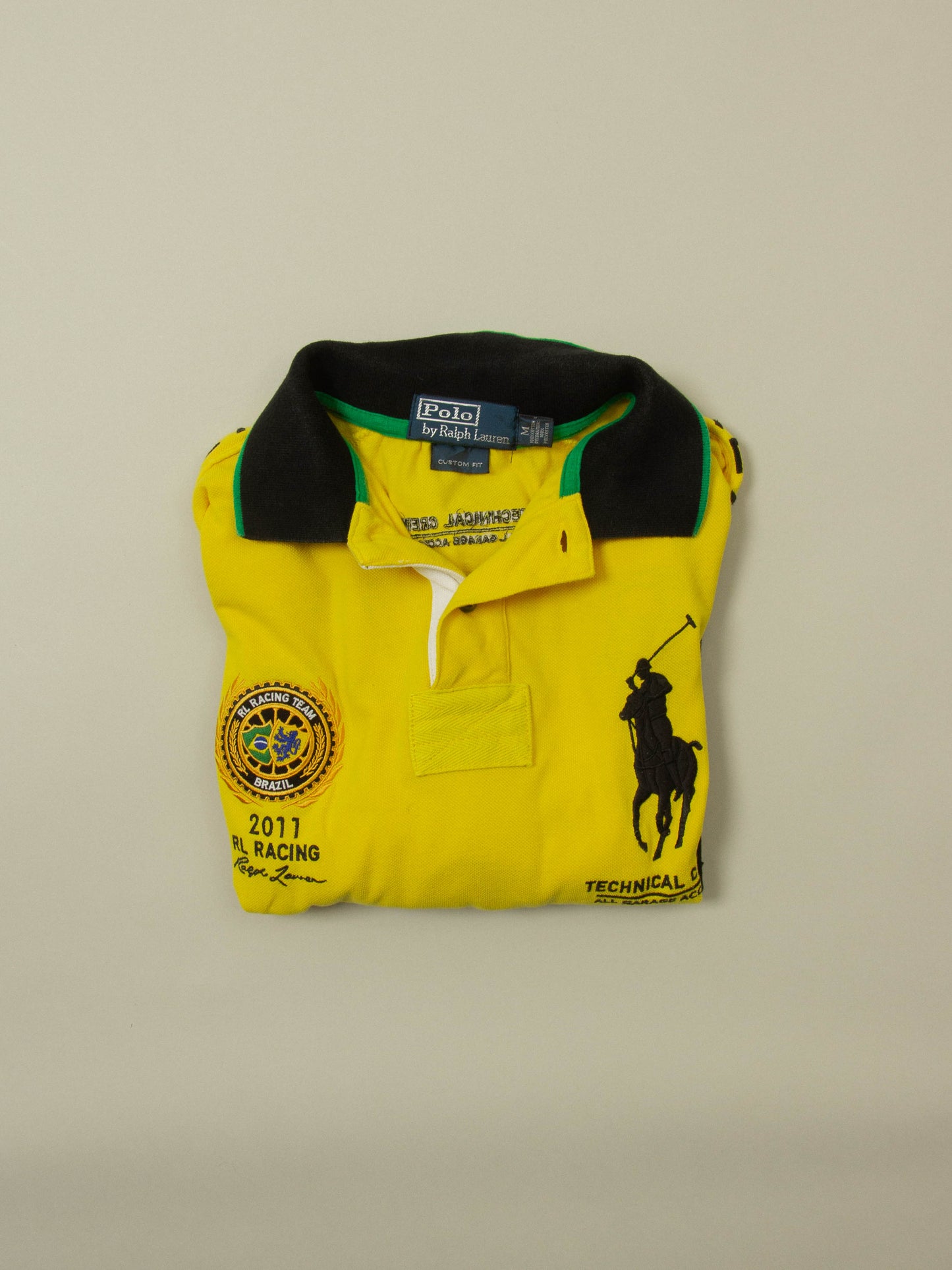 2000s Ralph Lauren Brazil Racing Team Polo Shirt (M)