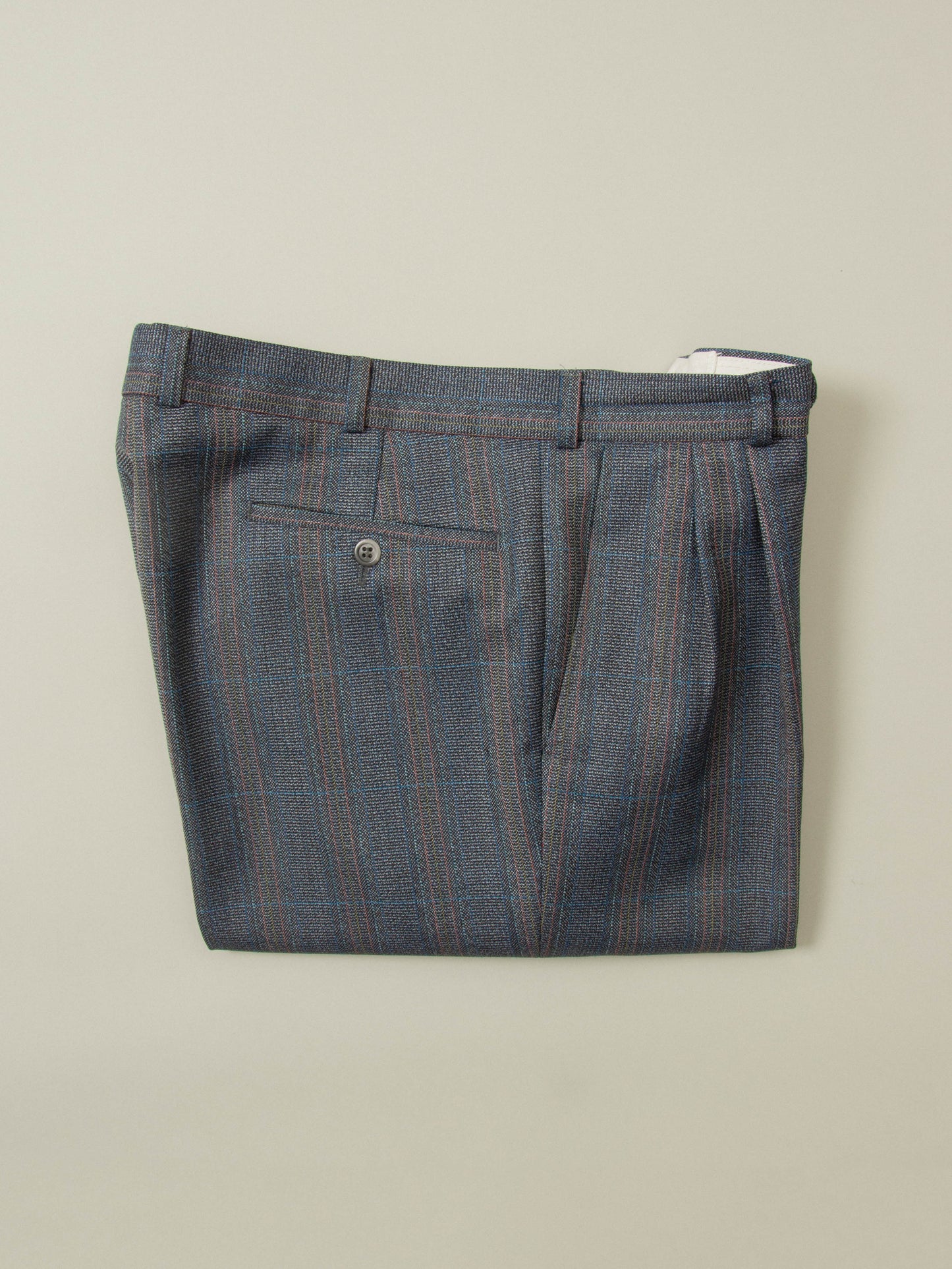 Vtg Pleated Wool Dress Trousers (34x33)