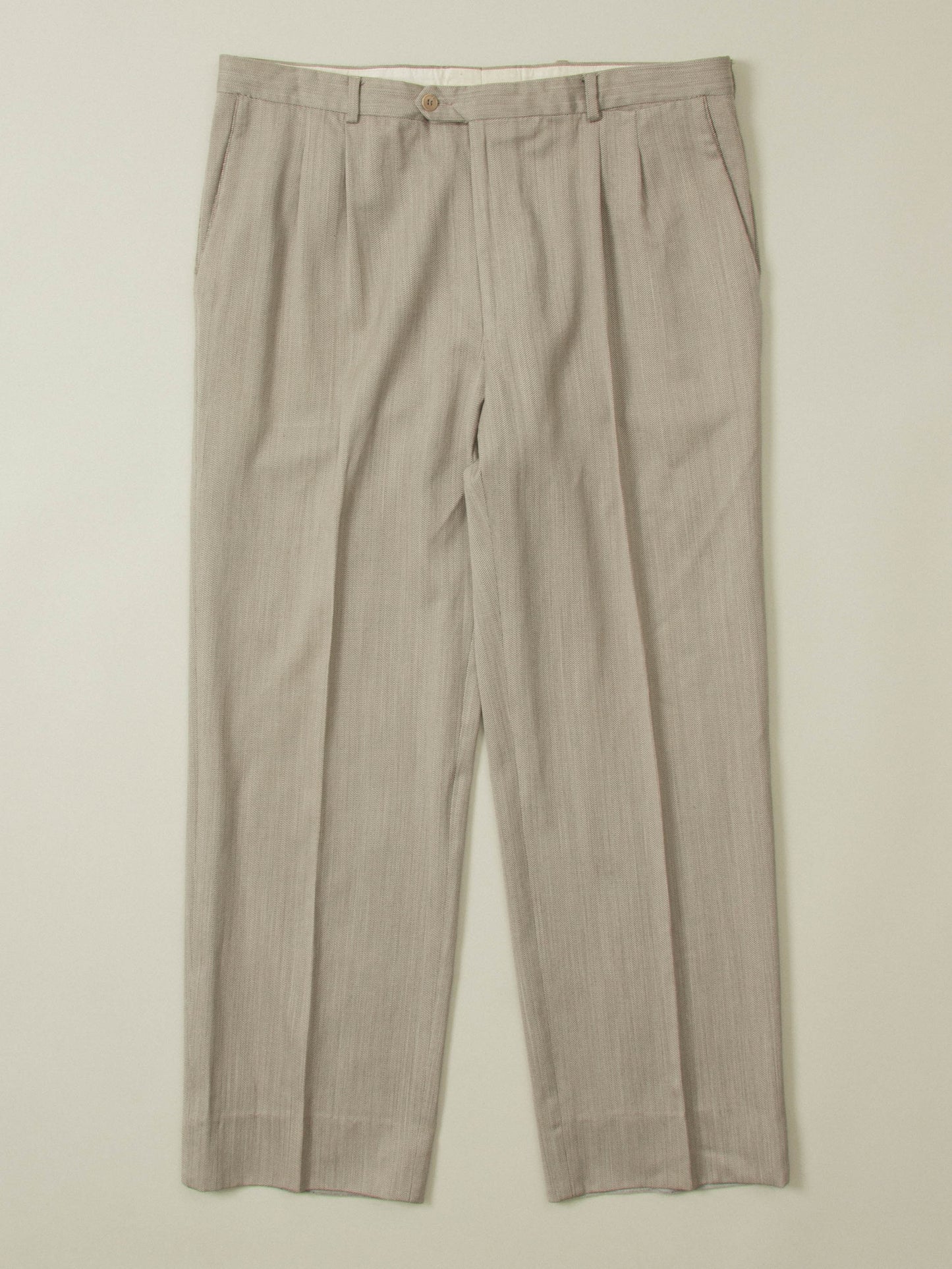 Vtg Pleated HBT Wool Dress Trousers - Made in Italy (38x30)