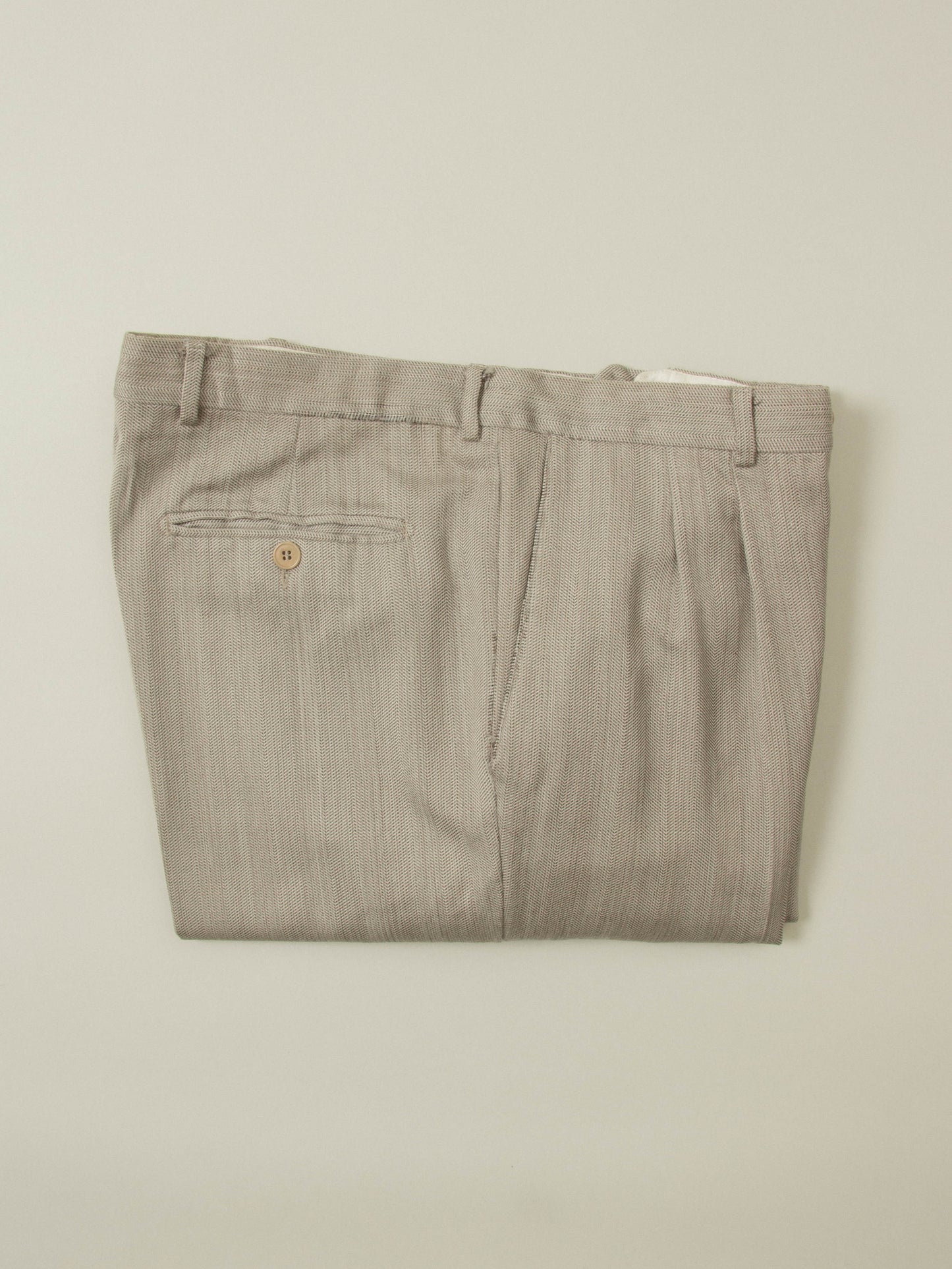 Vtg Pleated HBT Wool Dress Trousers - Made in Italy (38x30)