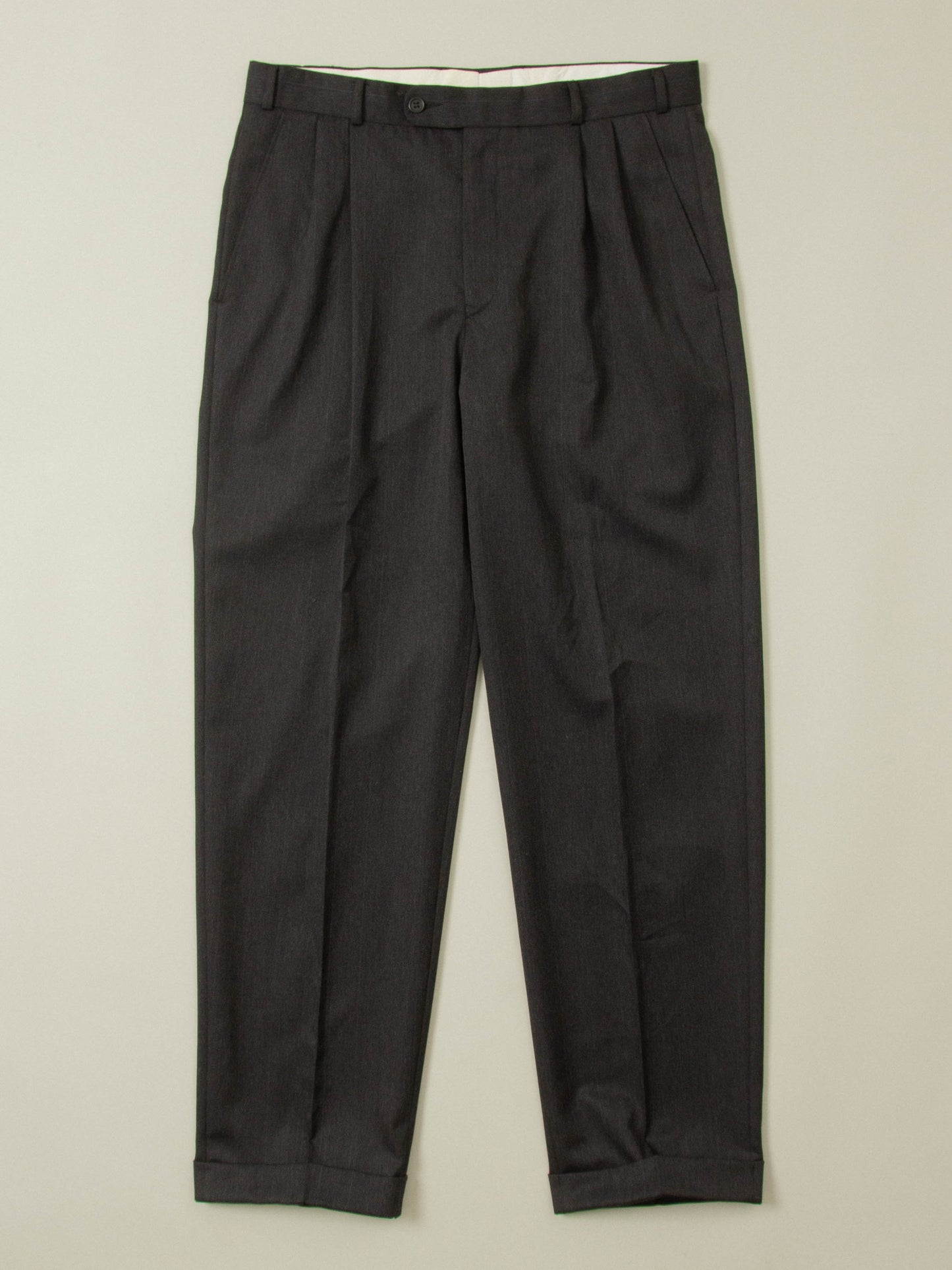 Vtg Pleated Wool Dress Trousers (34x33)