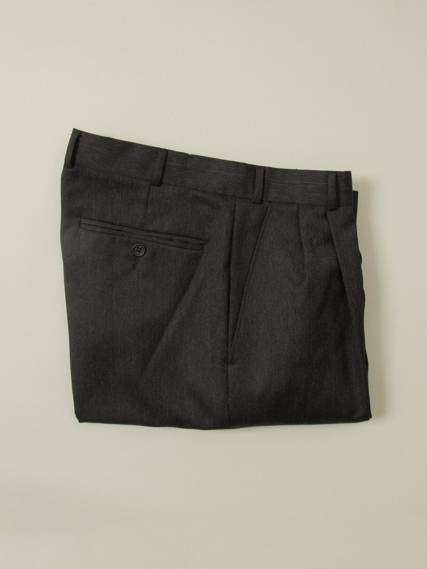 Vtg Pleated Wool Dress Trousers (34x33)