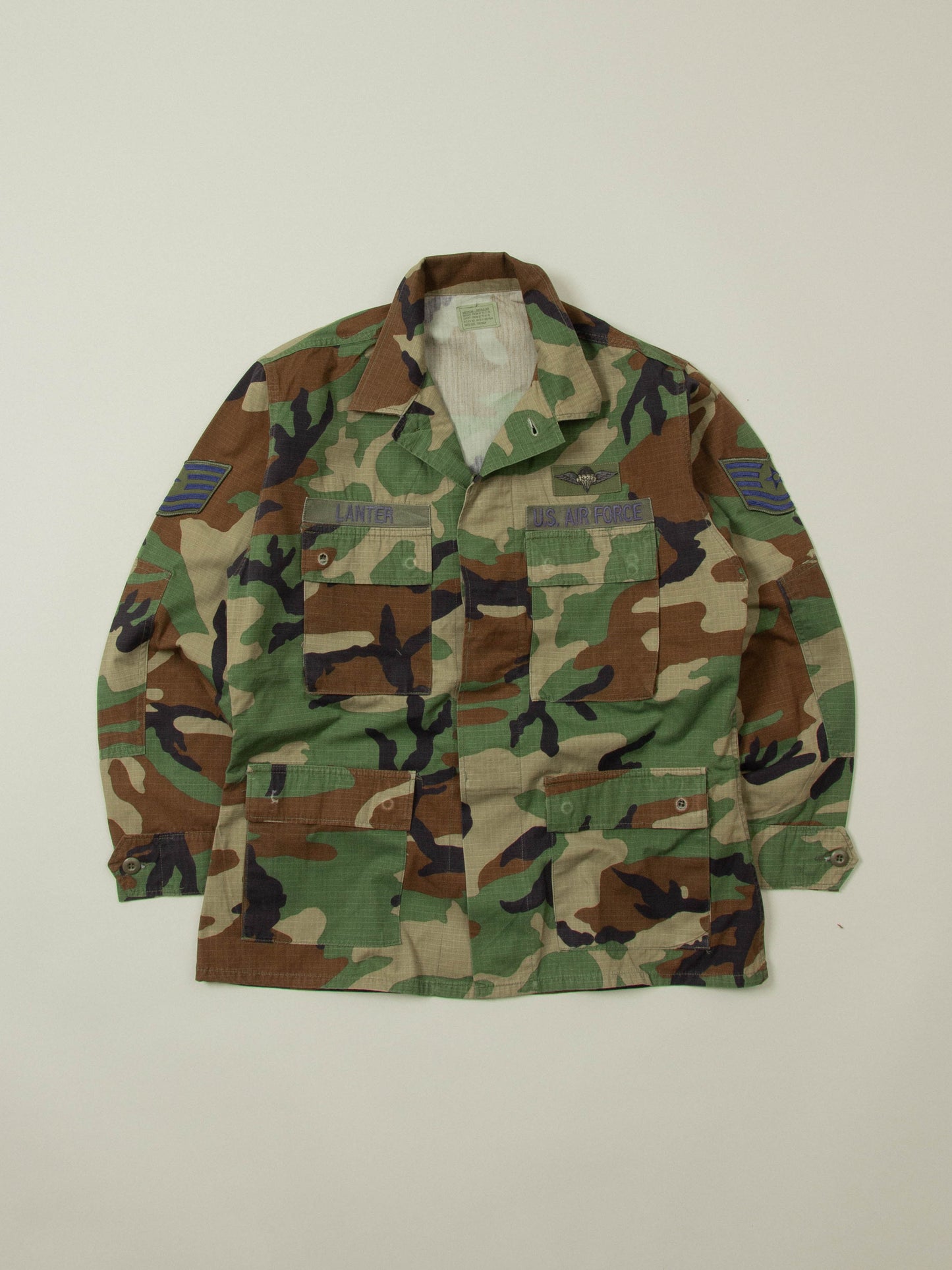 Vtg 1990s US Army Woodland Camo Jacket (S)