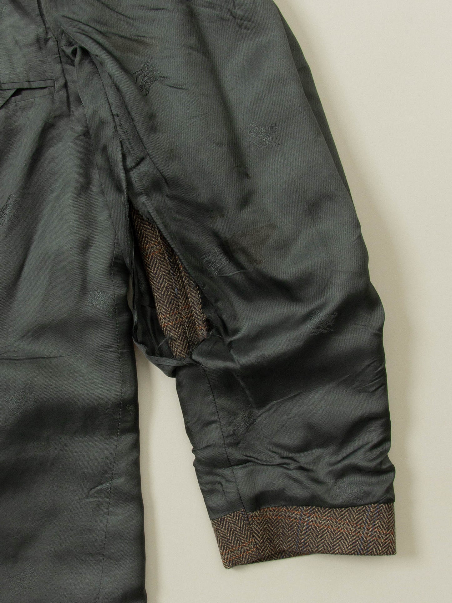 Checkered Burberry Herringbone Wool Blazer (L)