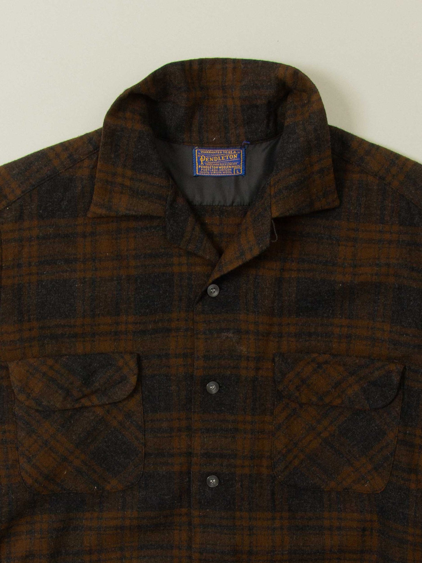 Vtg 1960s Pendleton Plaid Wool Shirt – Made in USA (XL)