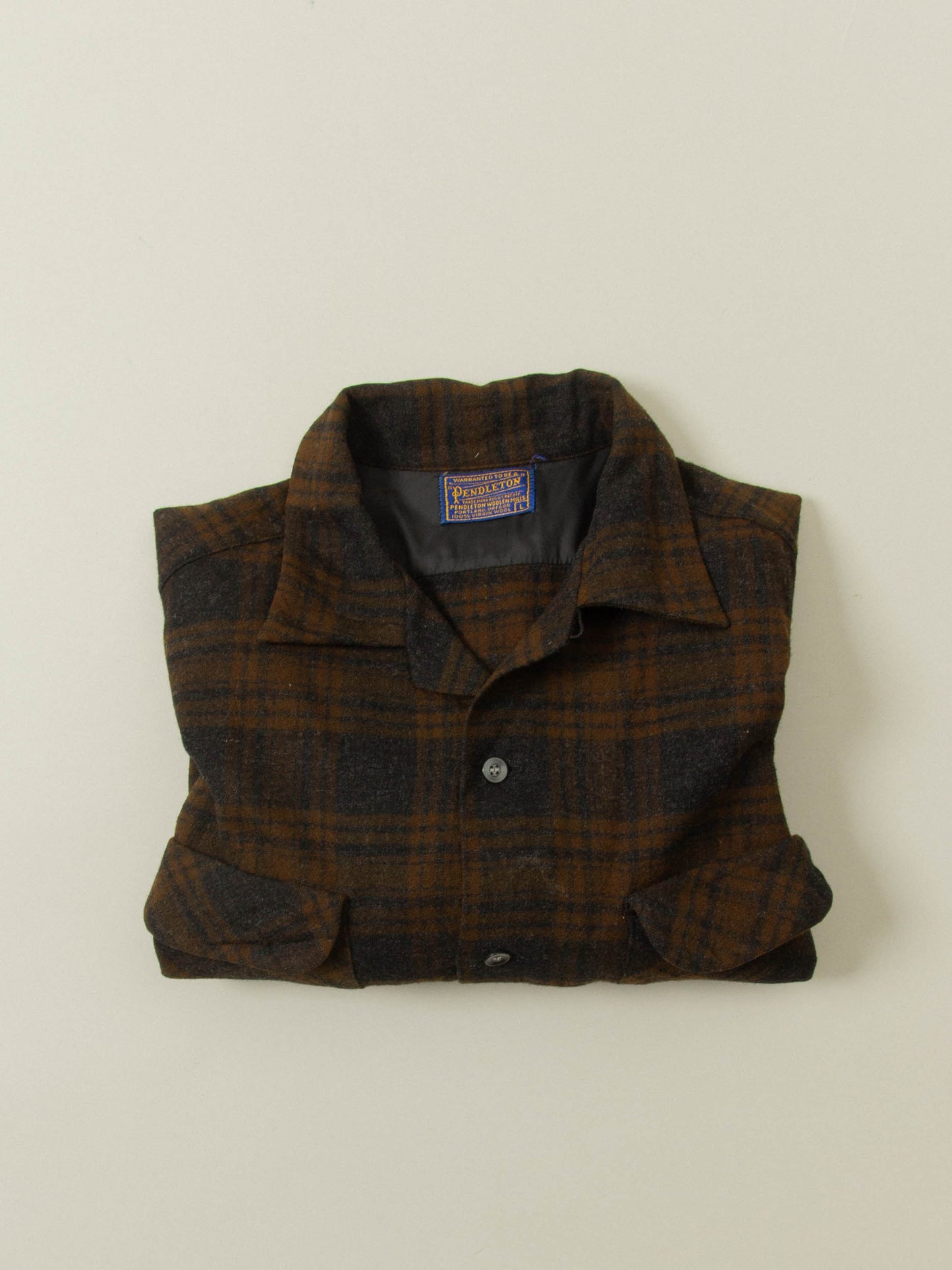 Vtg 1960s Pendleton Plaid Wool Shirt – Made in USA (XL)