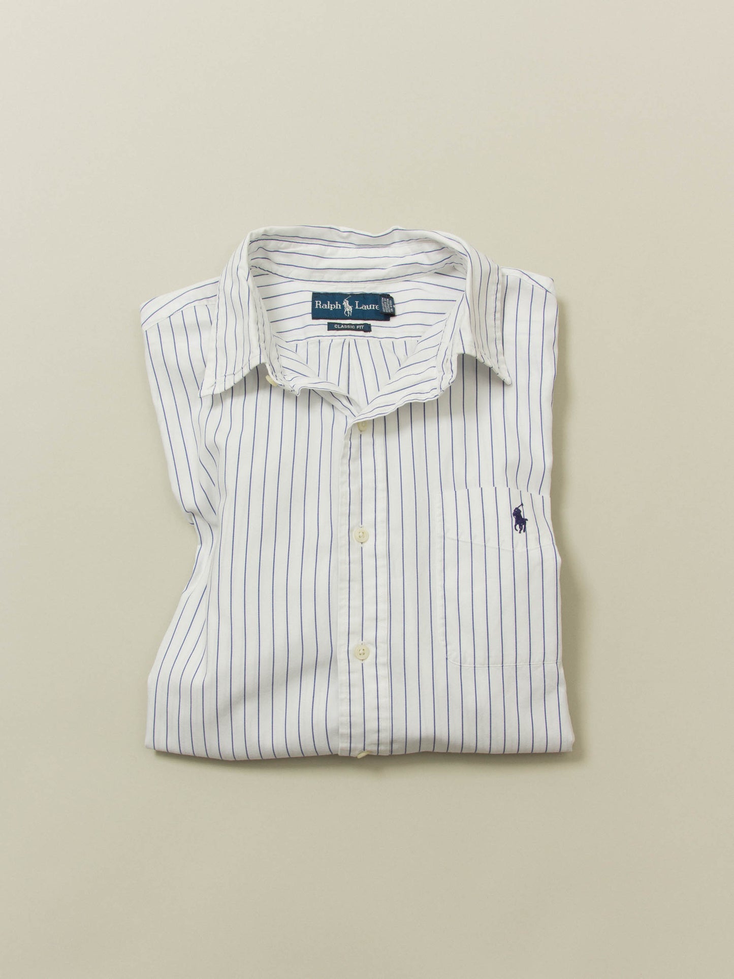 Vtg 1990s Striped Ralph Lauren Button Down Shirt (L)