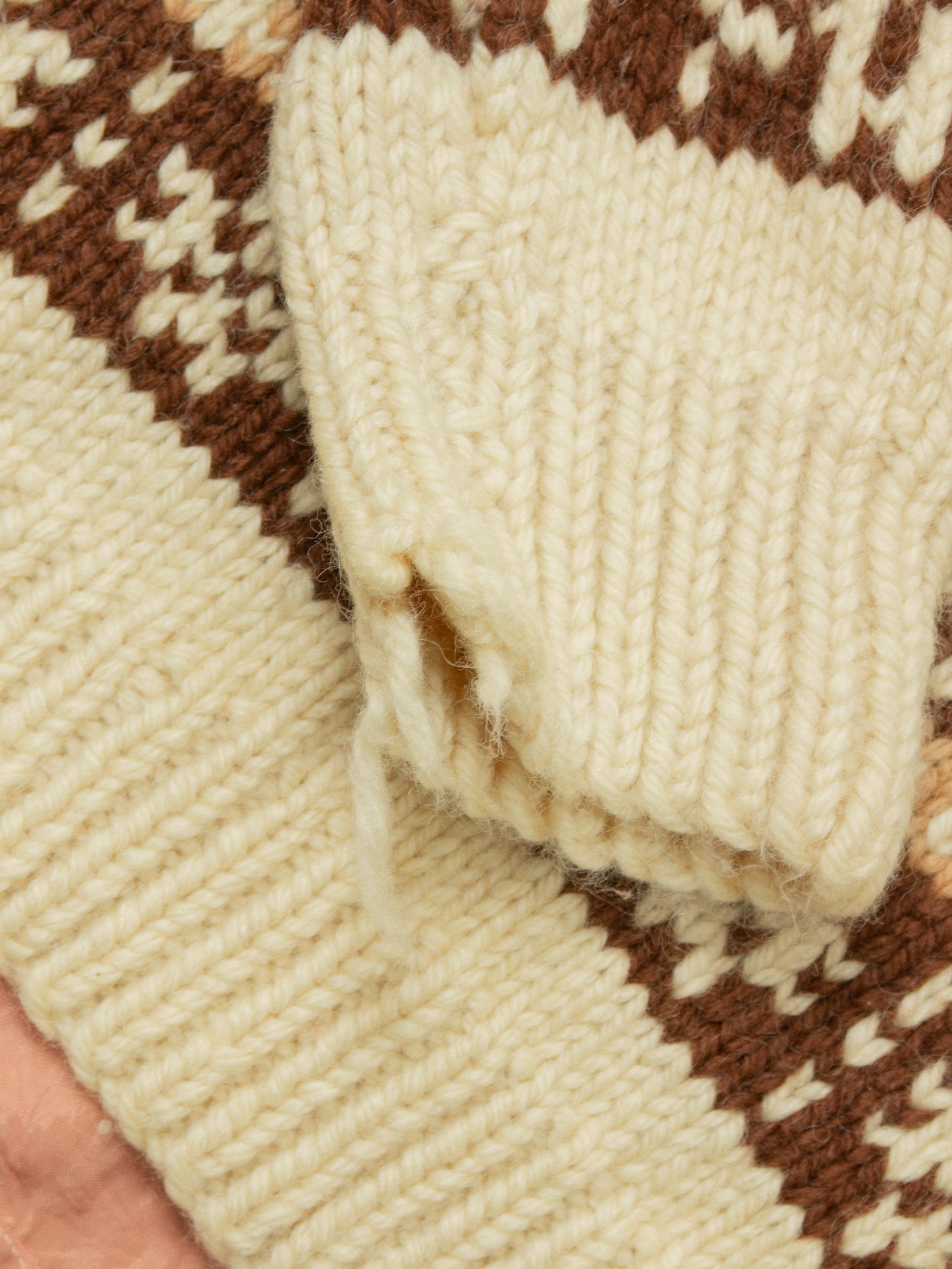 Vtg 1970s Heavy Cowichan Wool Sweater (L)