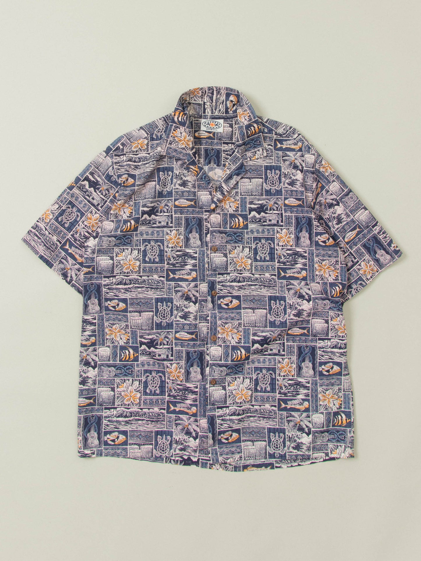 Vtg 1980s Hawaiian Shirt - Made in USA (L)