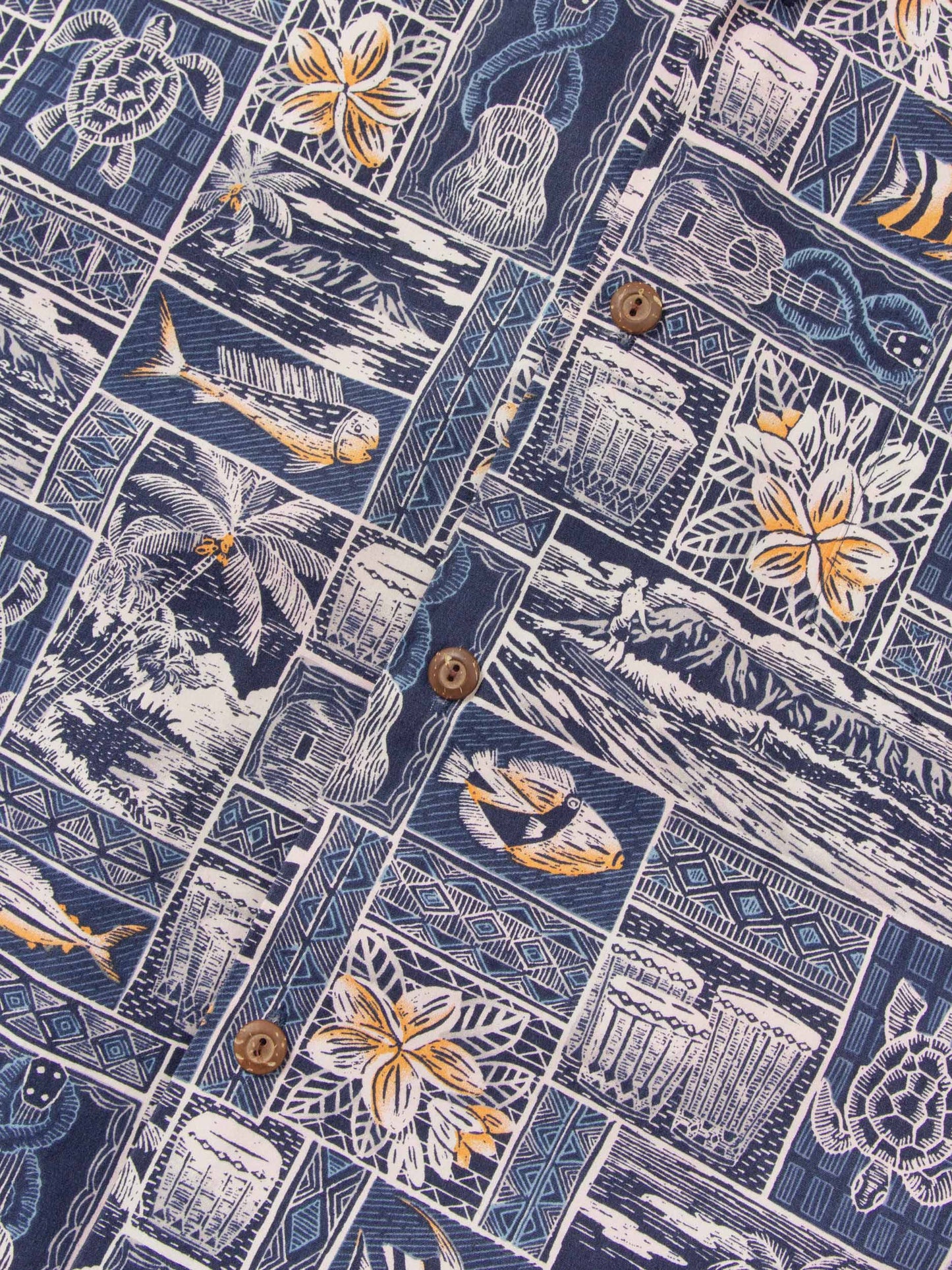 Vtg 1980s Hawaiian Shirt - Made in USA (L)