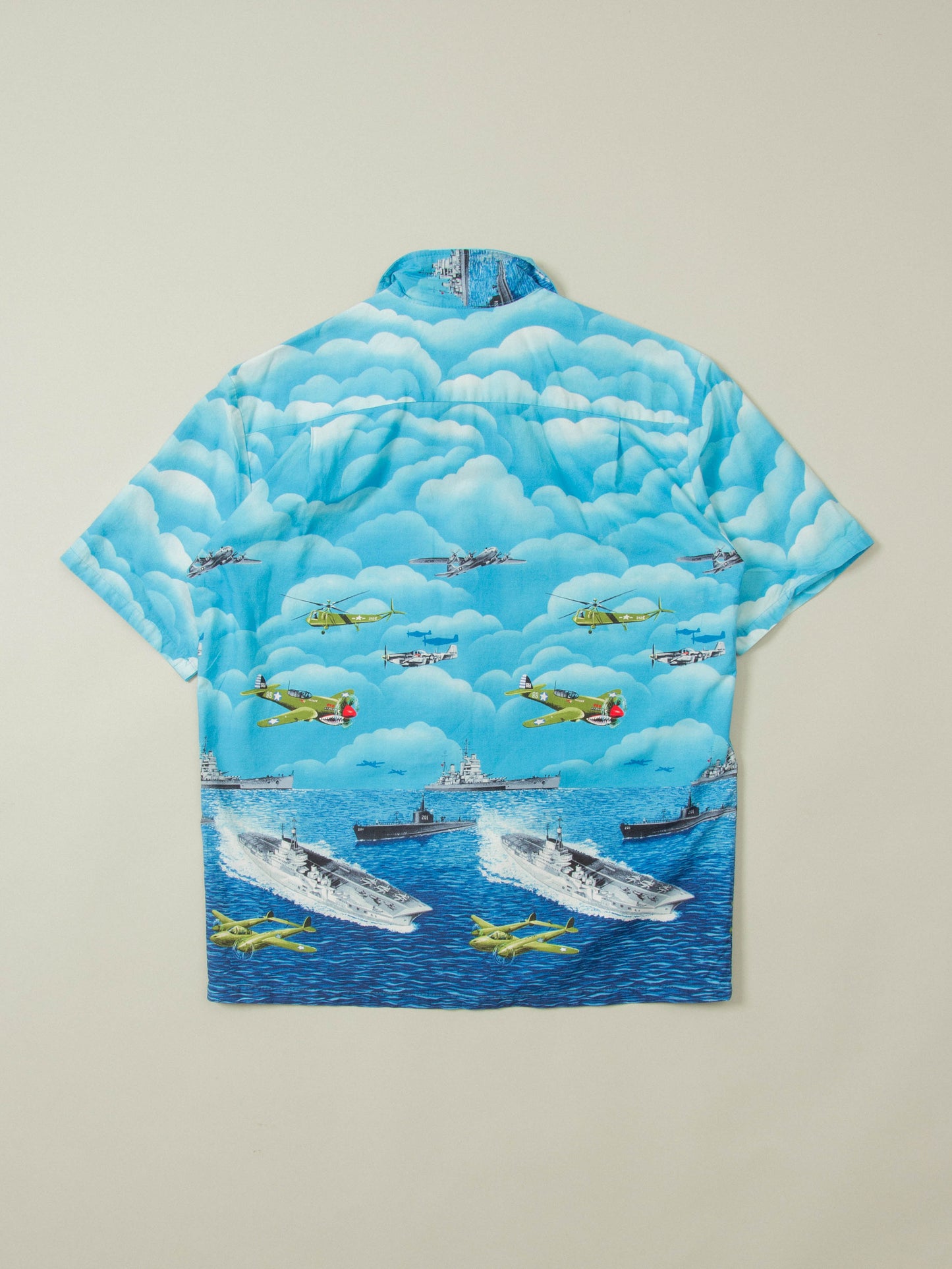 Vtg 1980s Hawaiian Aircraft Carrier Shirt - Made in Hawaii (L)