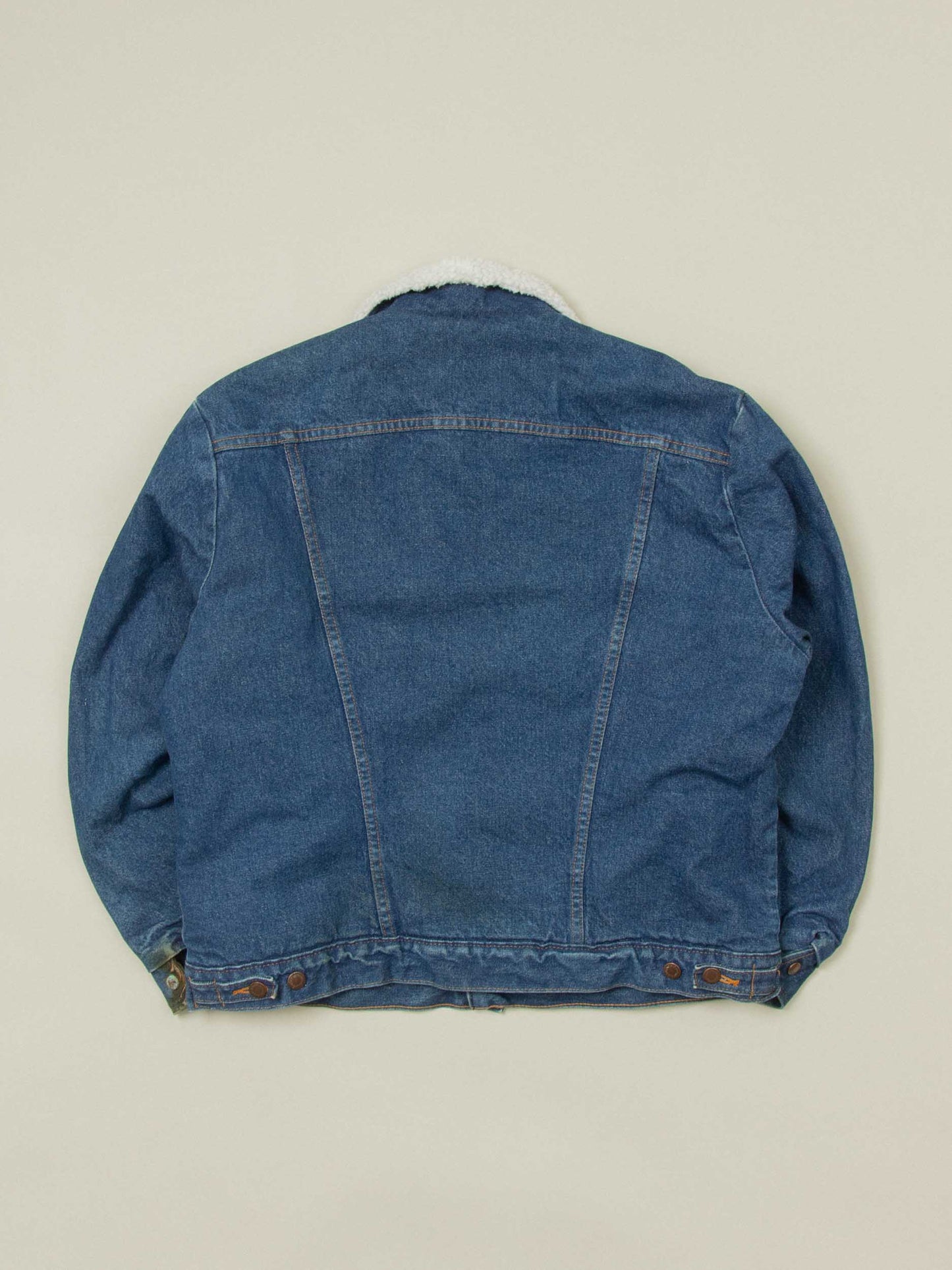 Vtg 1980s Wrangler Sherpa Denim Jacket – Made in USA (L)