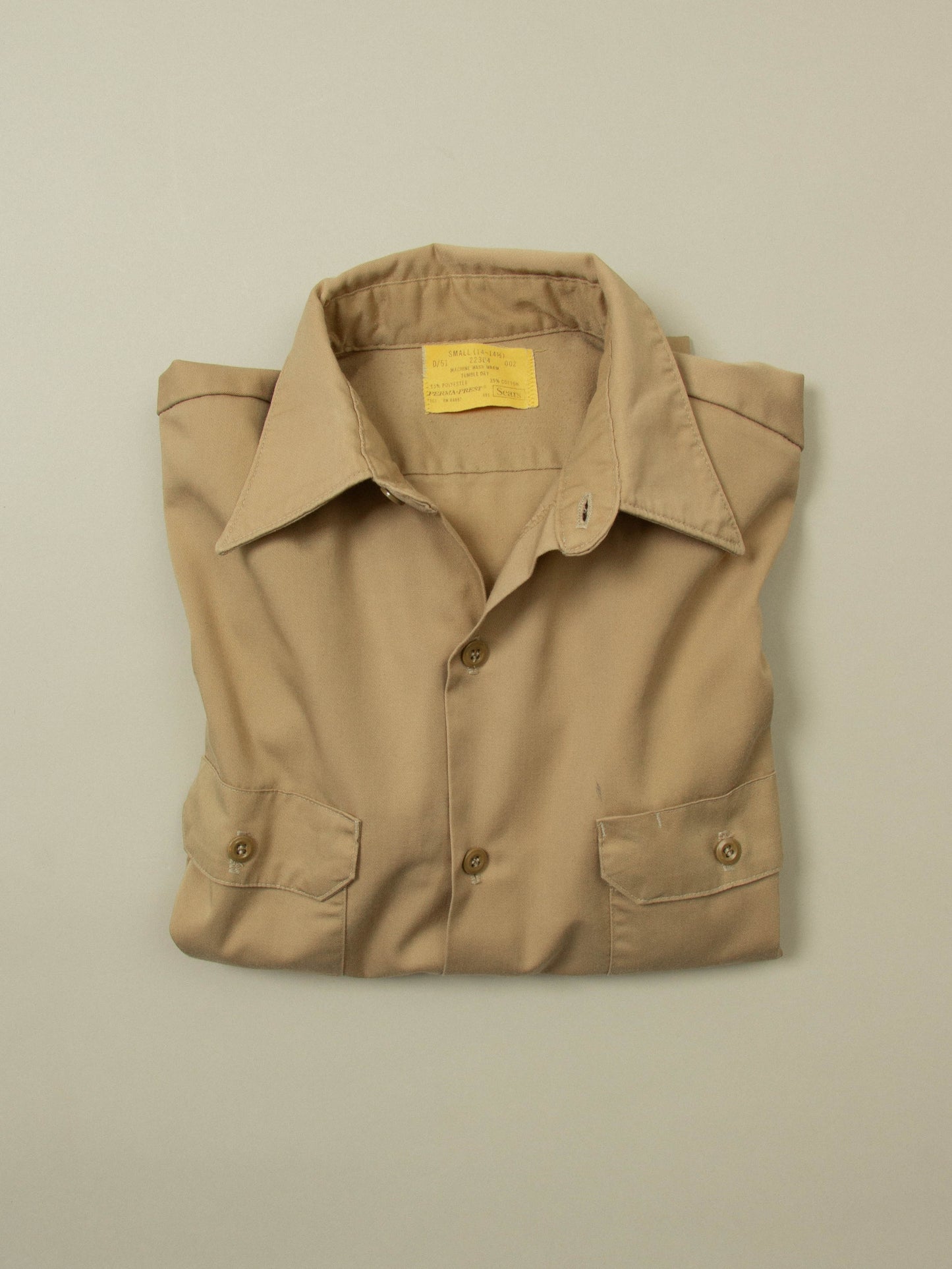 Vtg 1970s Sears Khaki Shirt (S)
